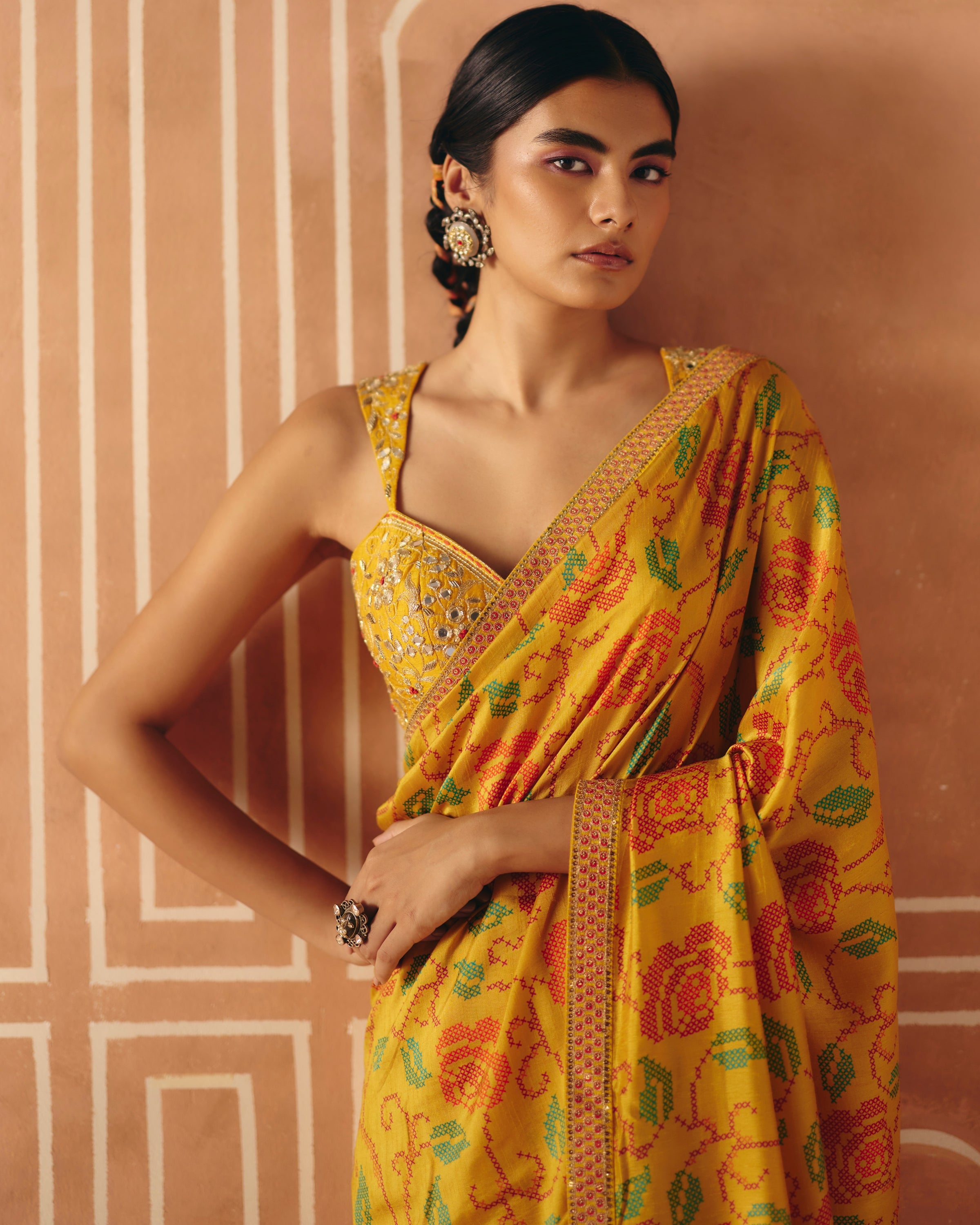 Marigold Yellow Sari Set