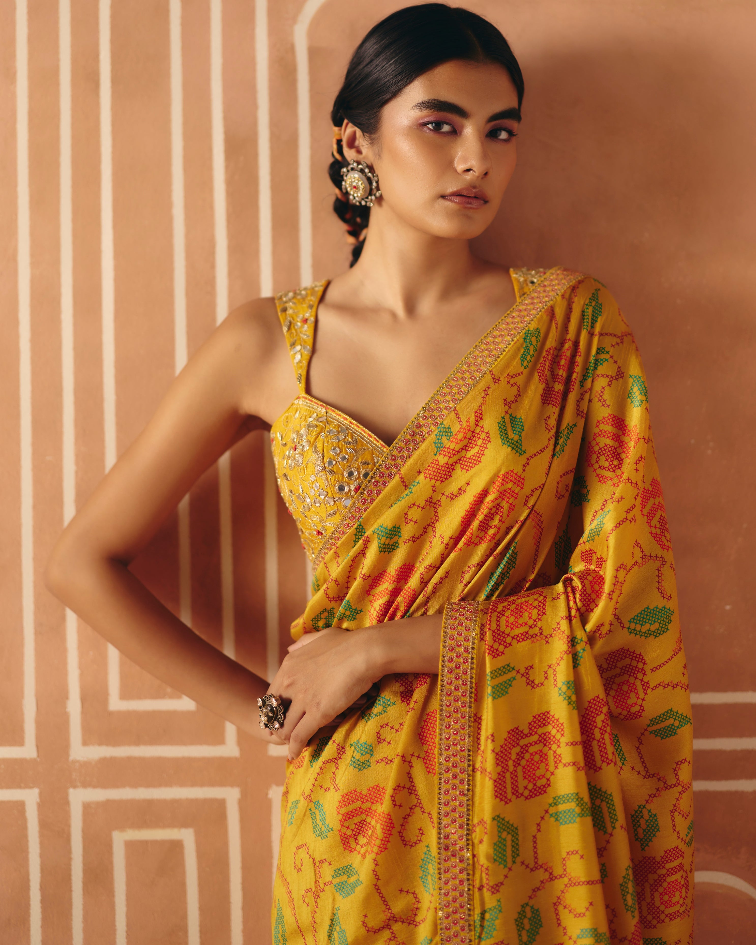 Marigold Yellow Sari Set