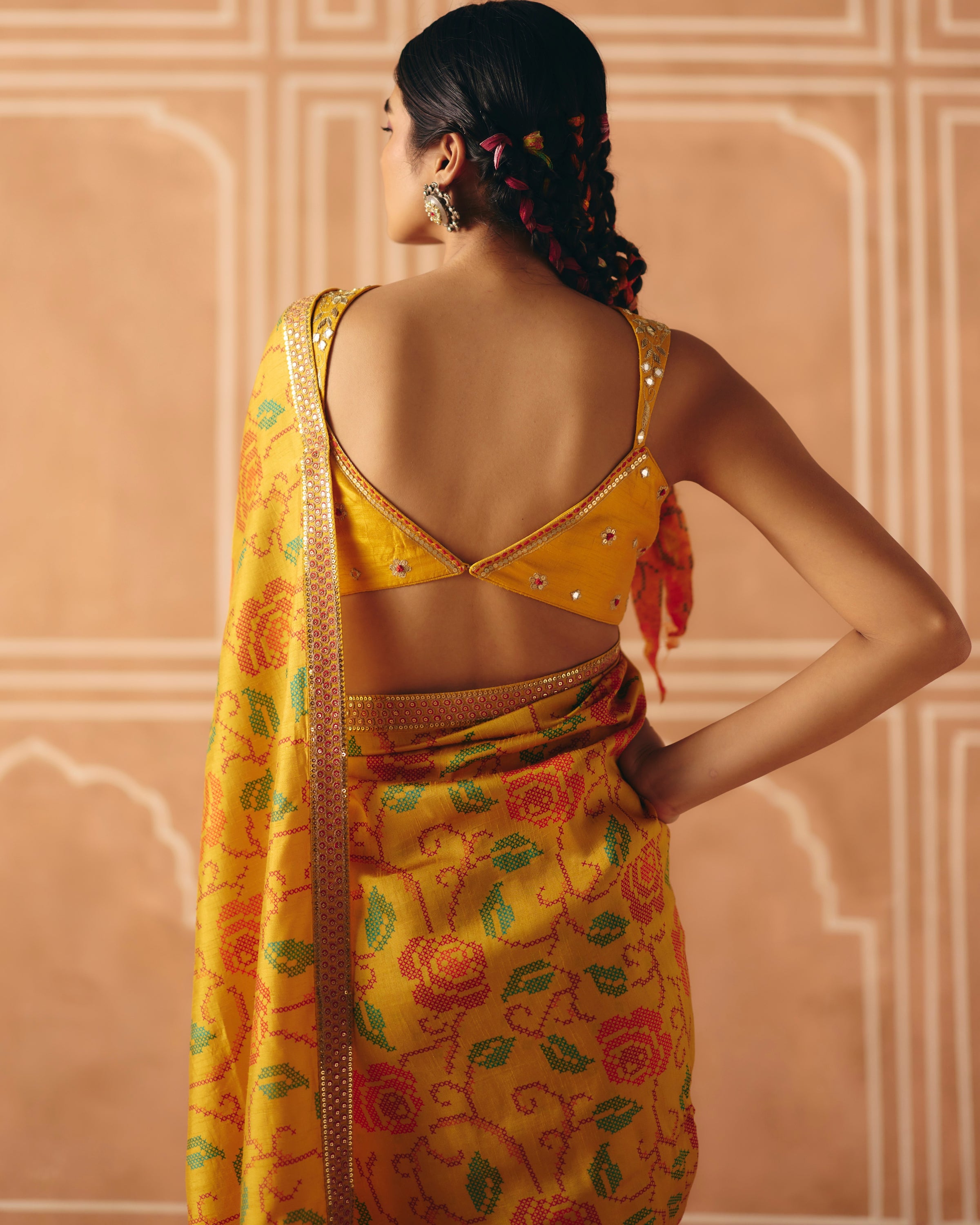 Marigold Yellow Sari Set