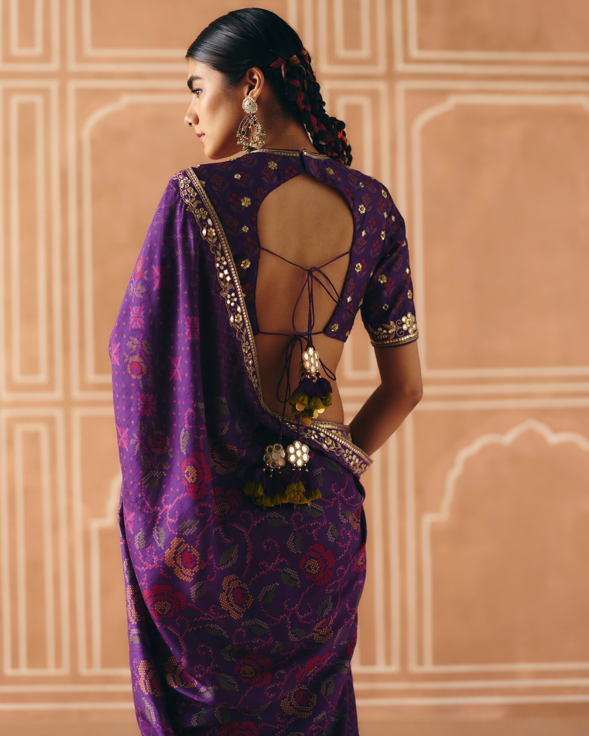 Imperial Violet Sari Set