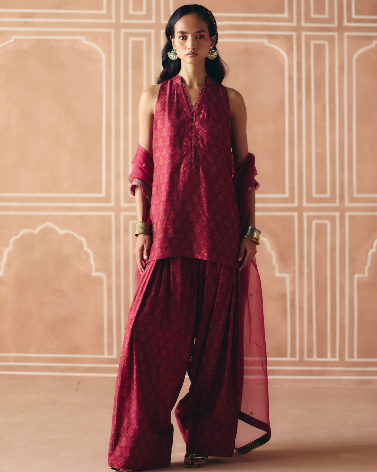 Berry Plum Farshi Salwar Kurta Set