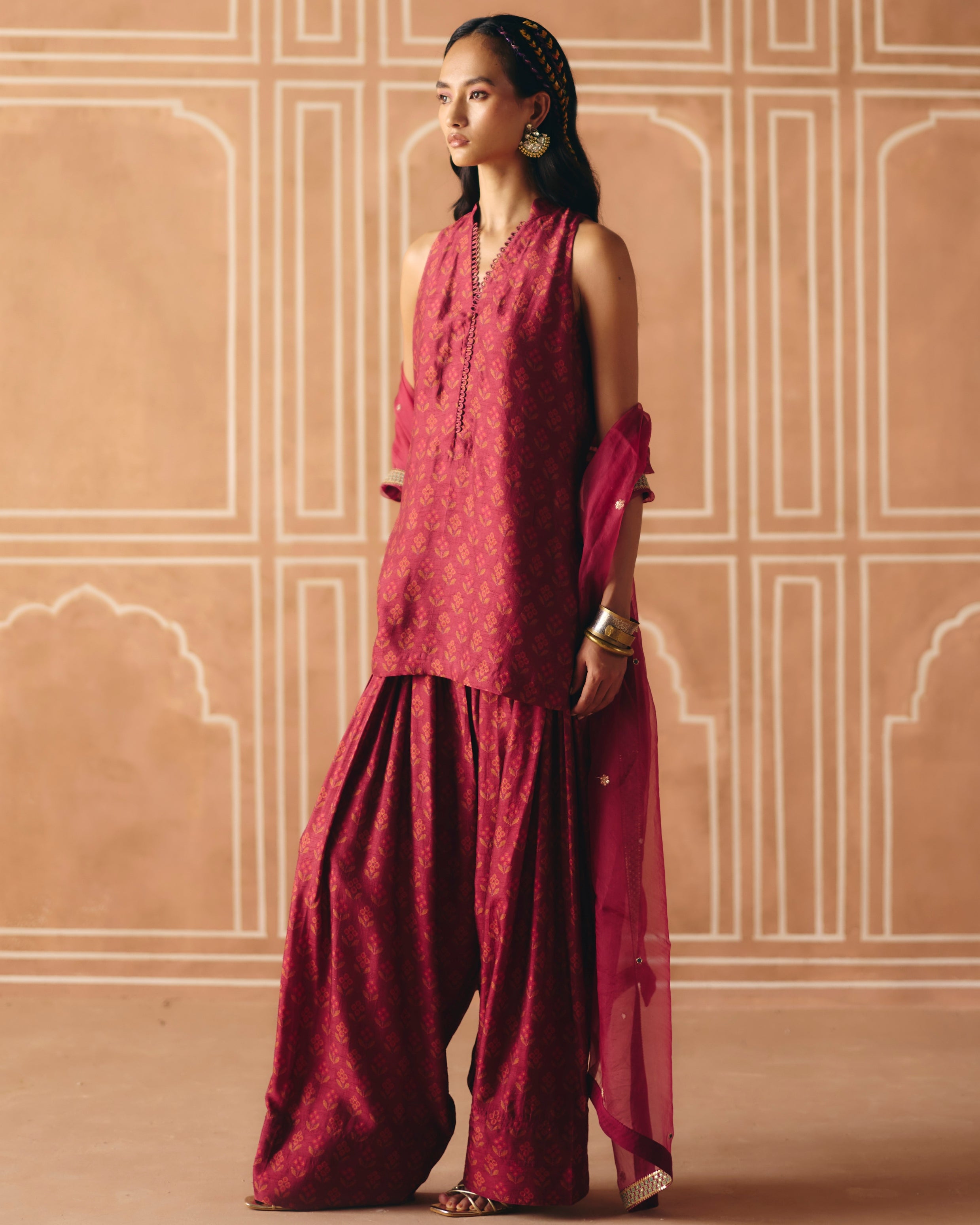 Berry Plum Farshi Salwar Kurta Set