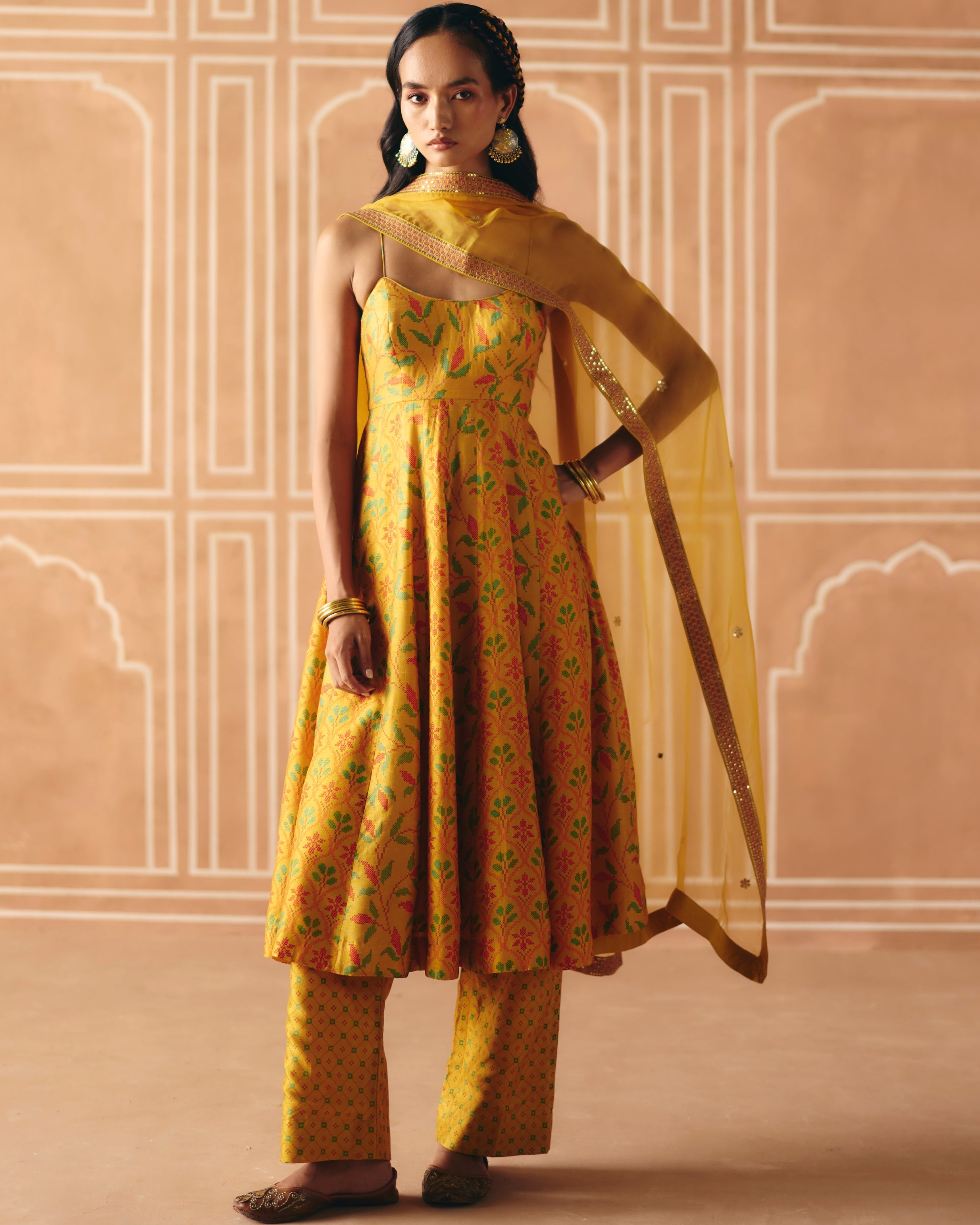 Marigold Yellow Anarkali Set