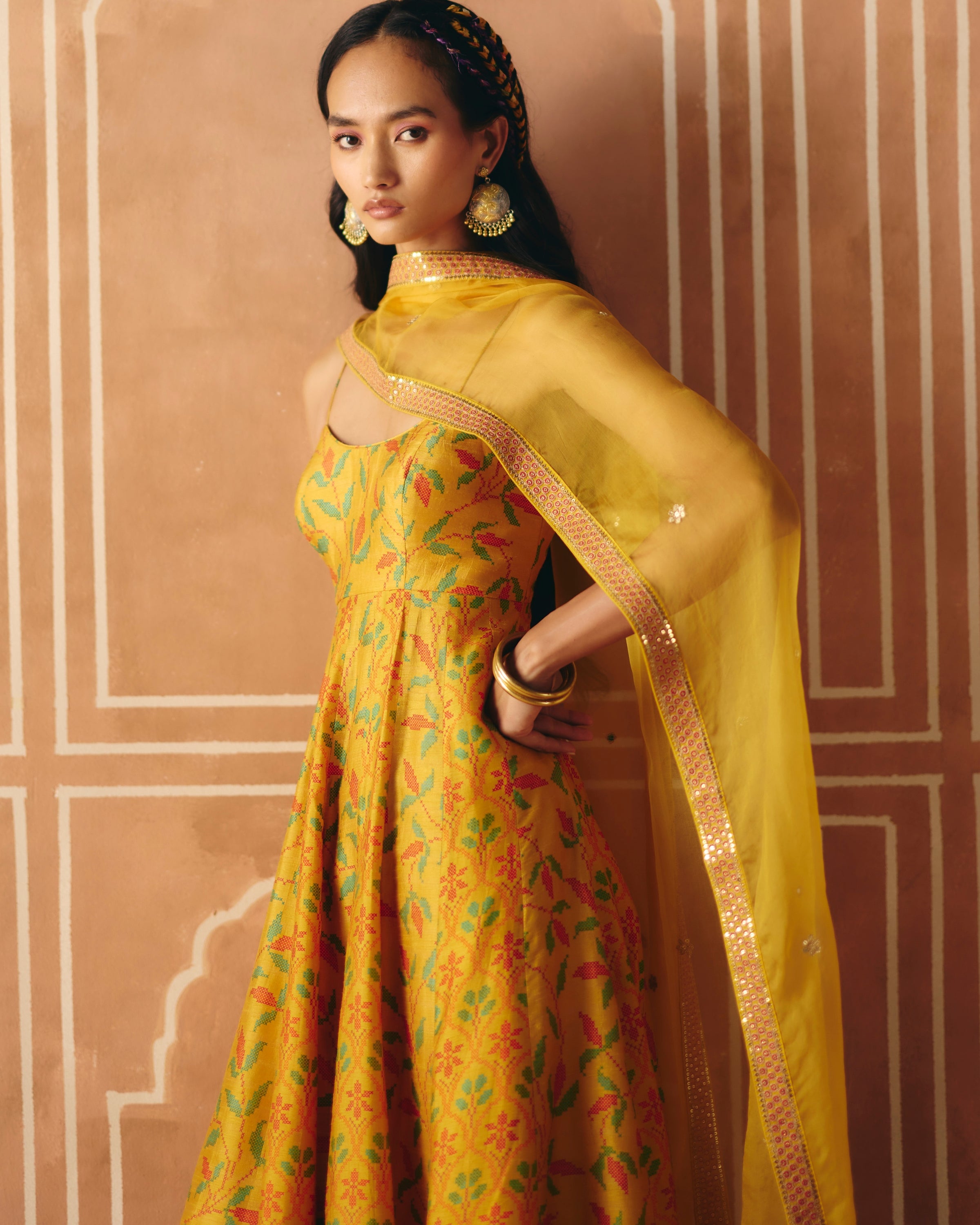 Marigold Yellow Anarkali Set