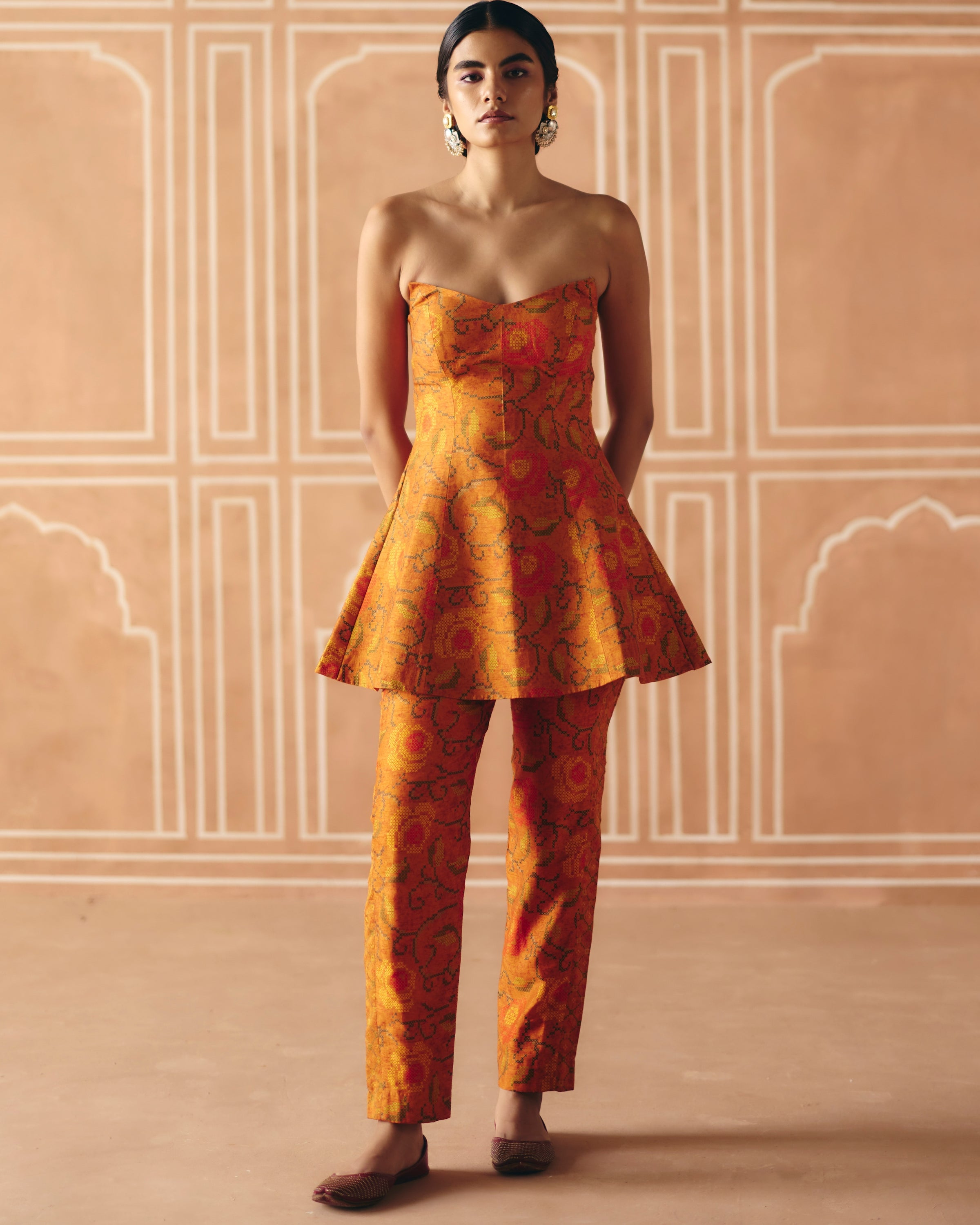 Burnt Orange Peplum Co-Ord