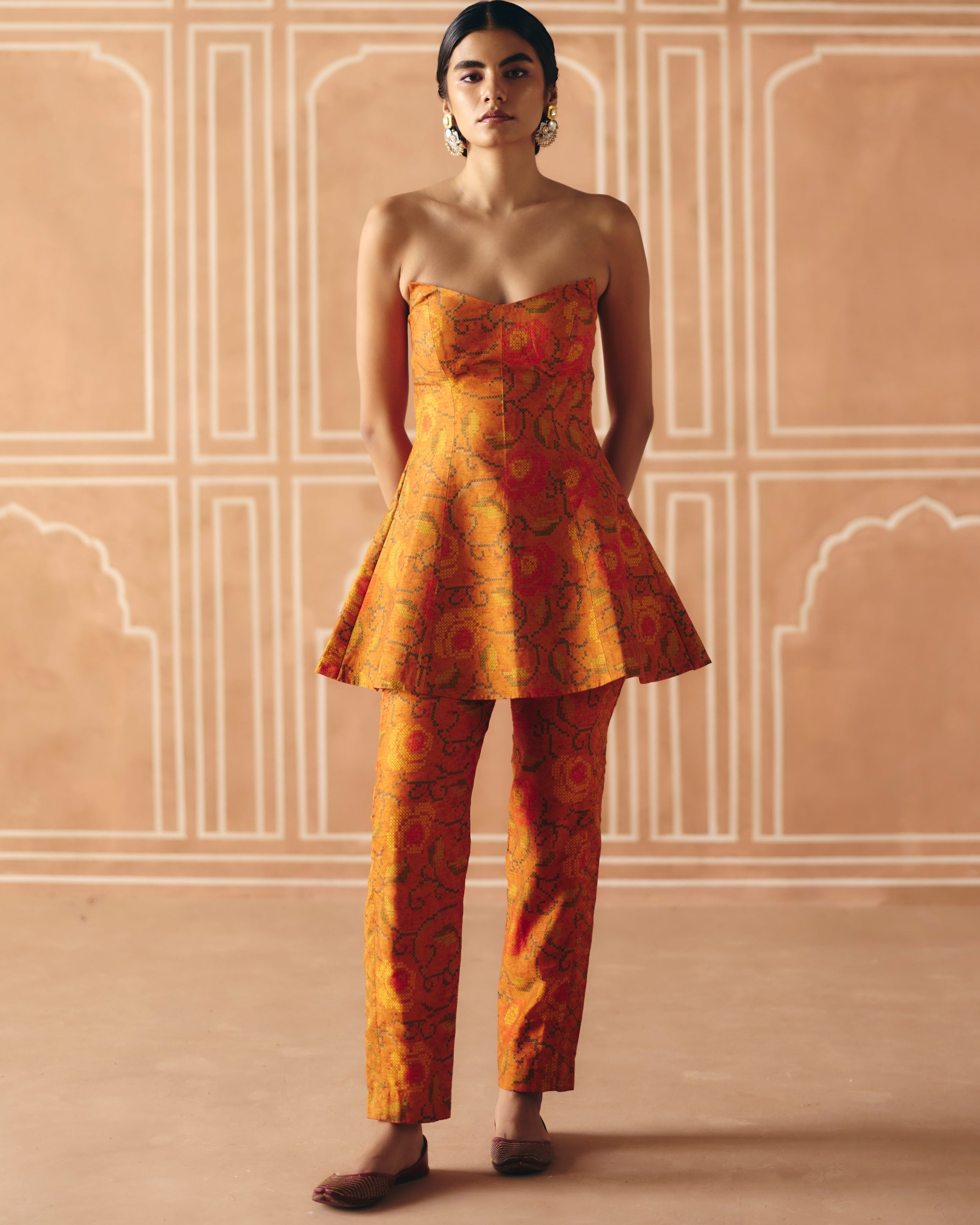 Burnt Orange Peplum Co-Ord