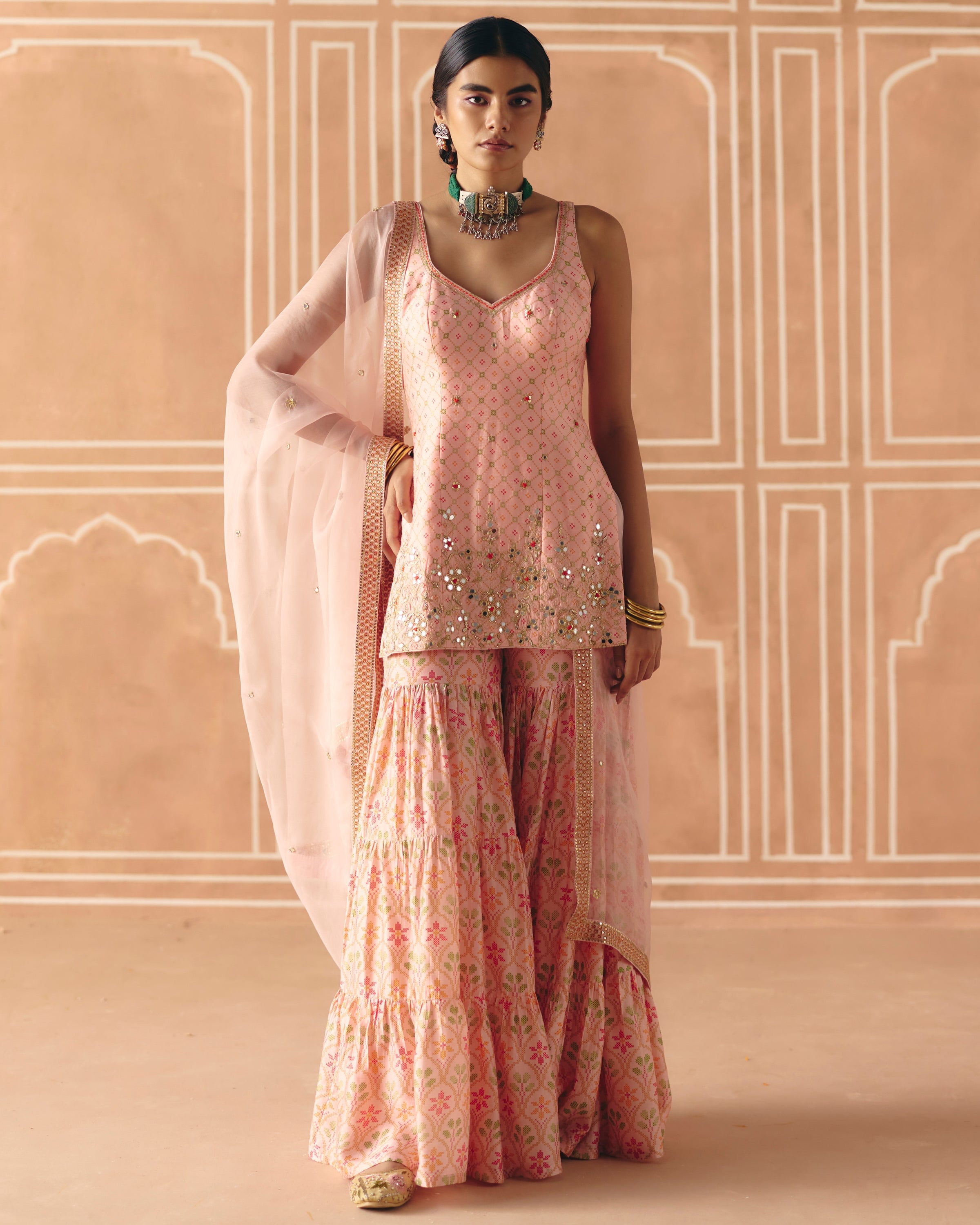 Blush Pink Sharara Set