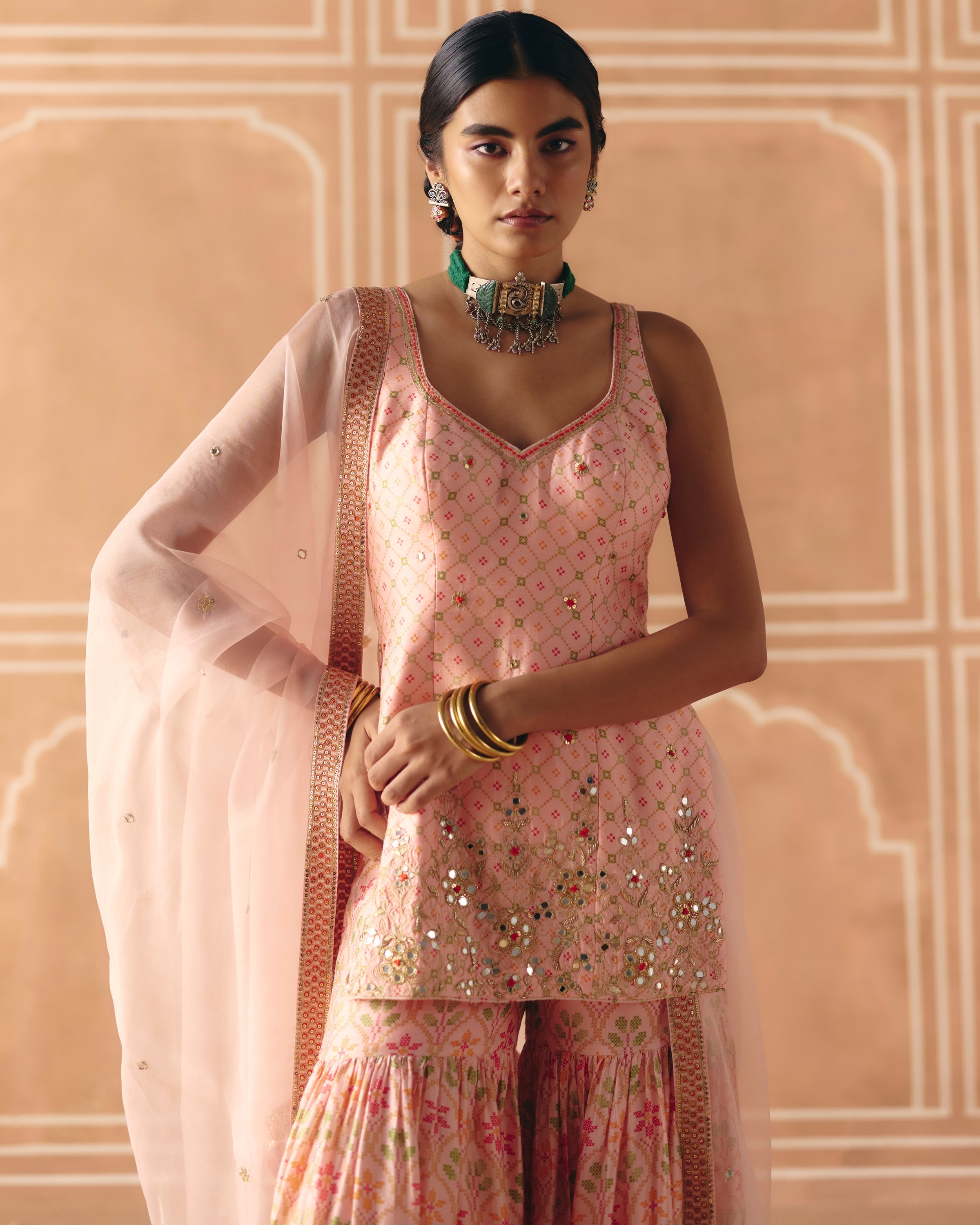 Blush Pink Sharara Set