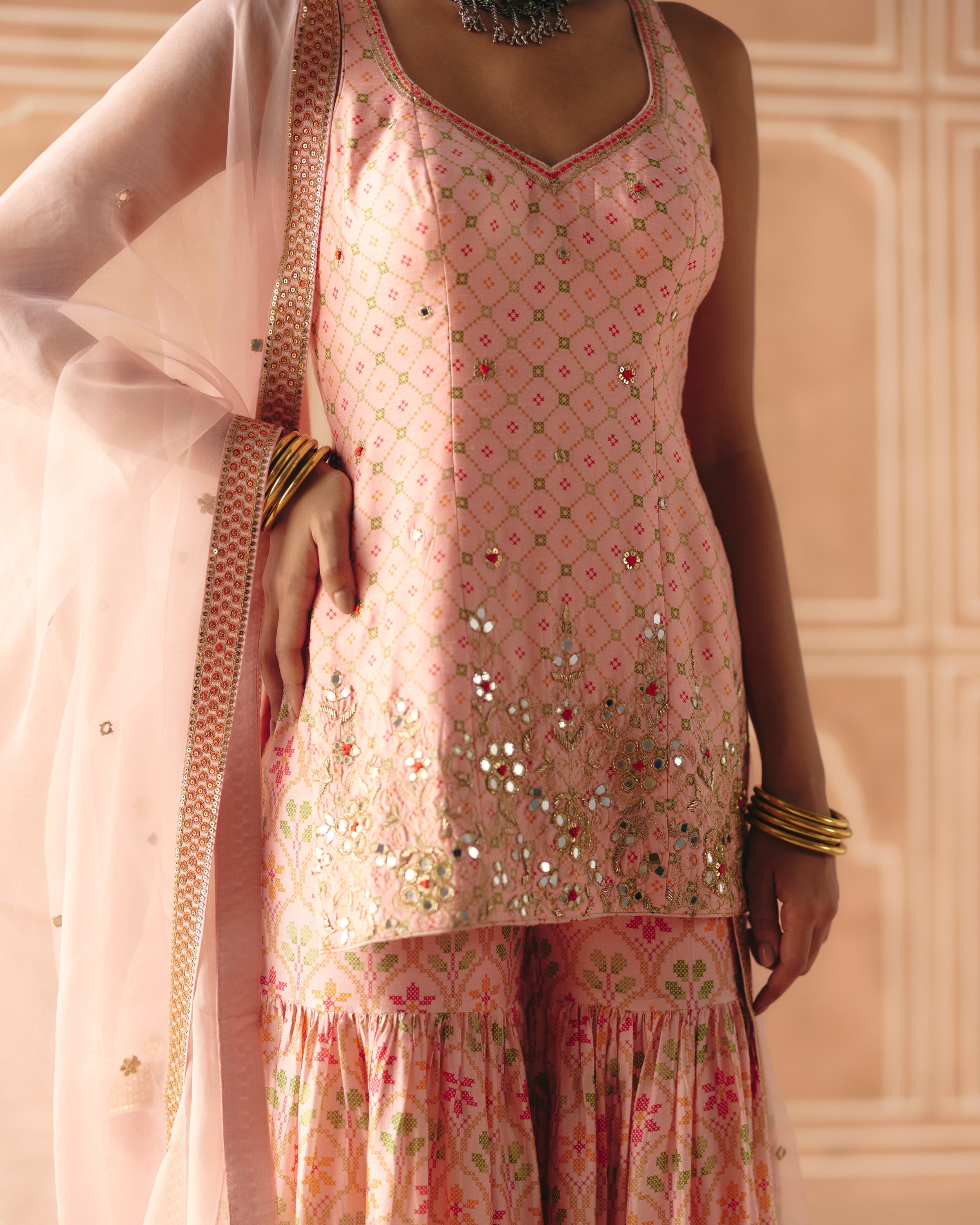 Blush Pink Sharara Set