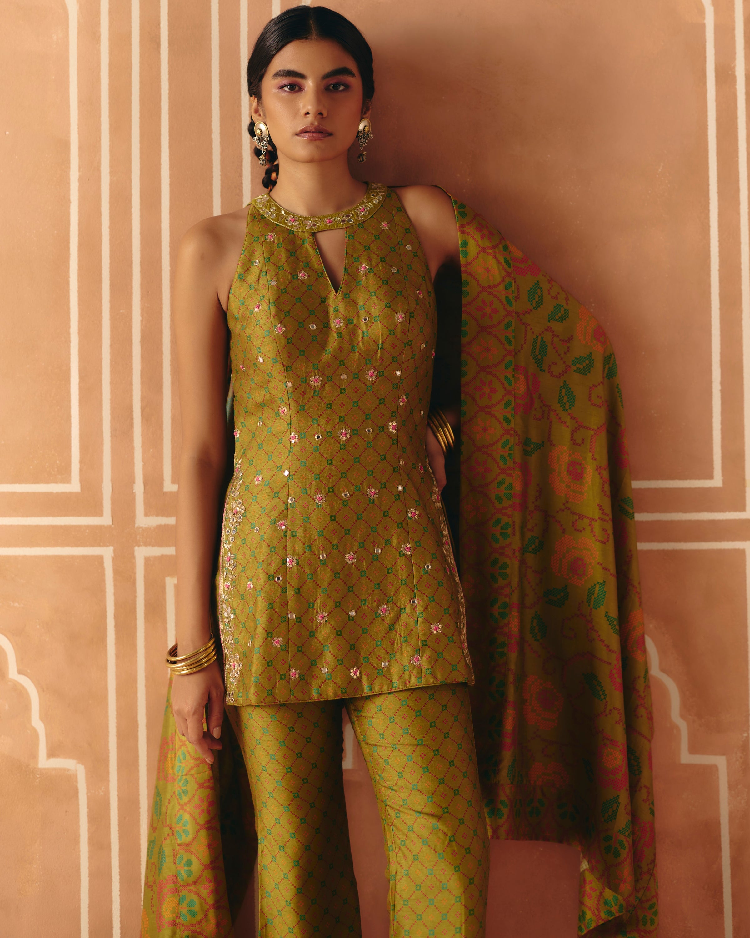Parrot Green Tunic Set
