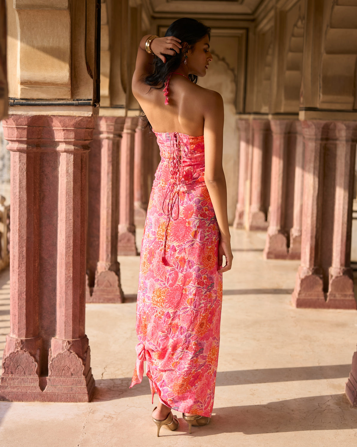 Fuchsia Floral Corset Set