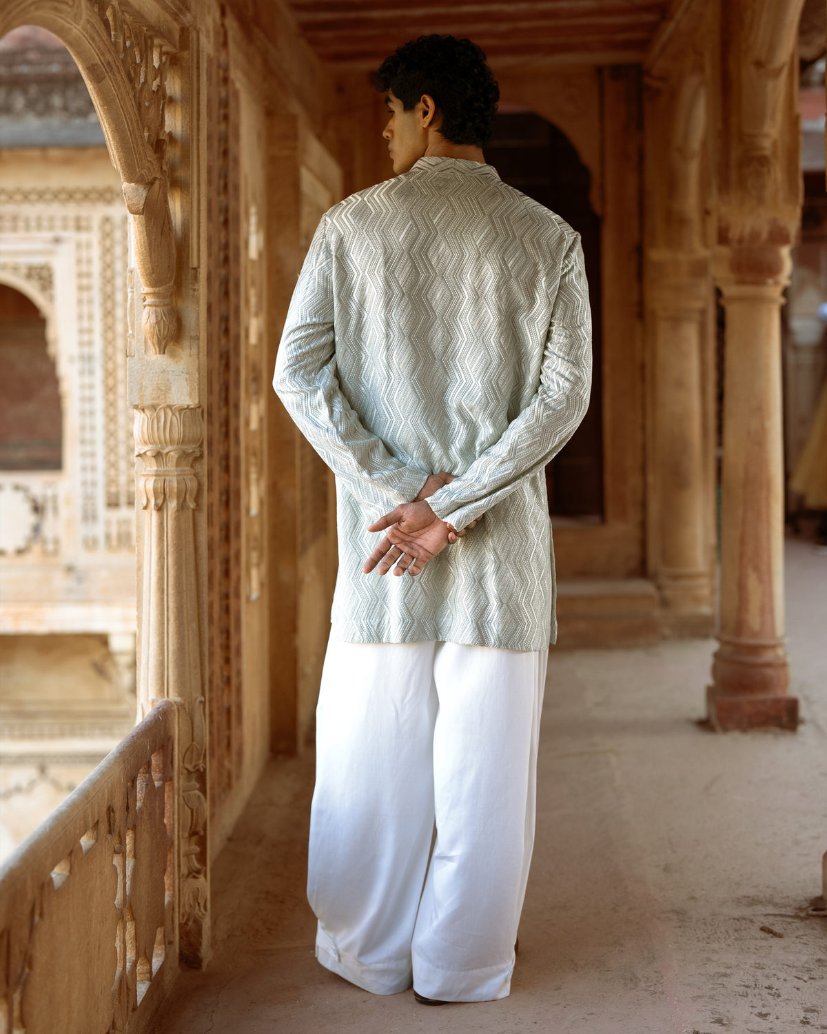 Aqua Embroidered Kurta Set