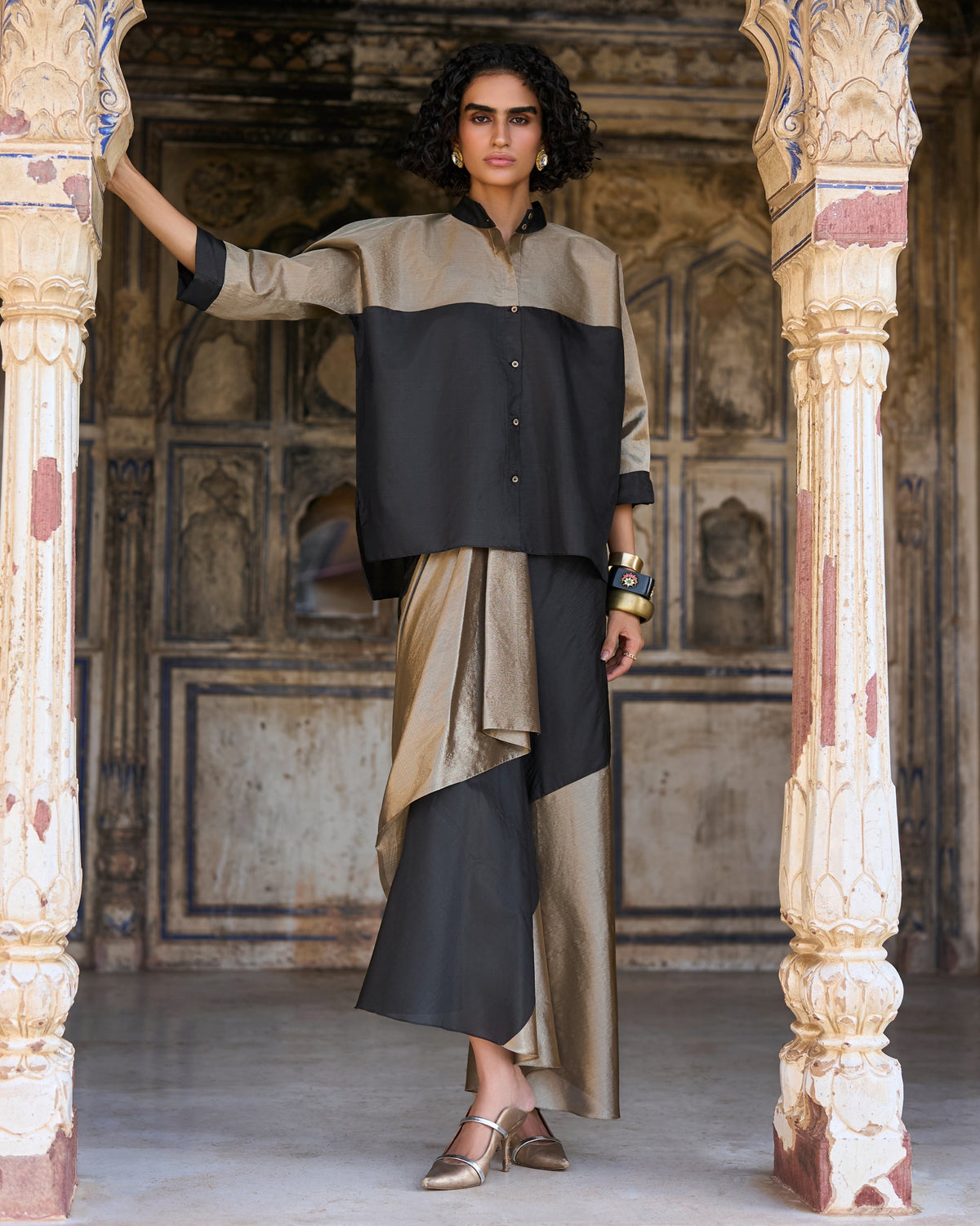 Black Gold Skirt Set