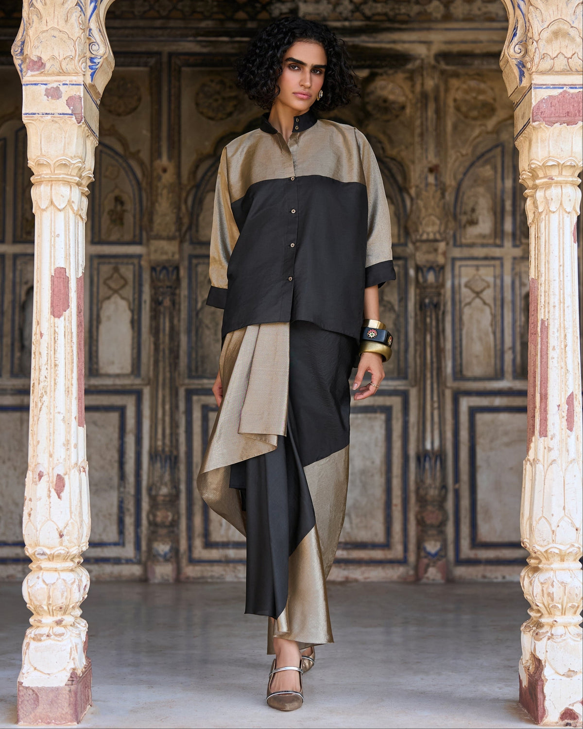Black Gold Skirt Set