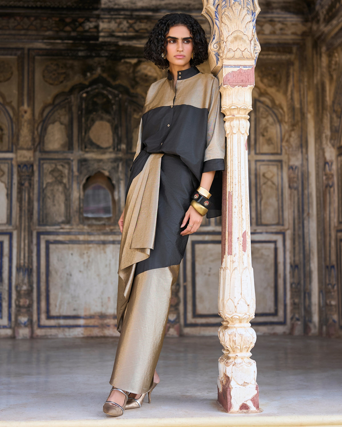 Black Gold Skirt Set