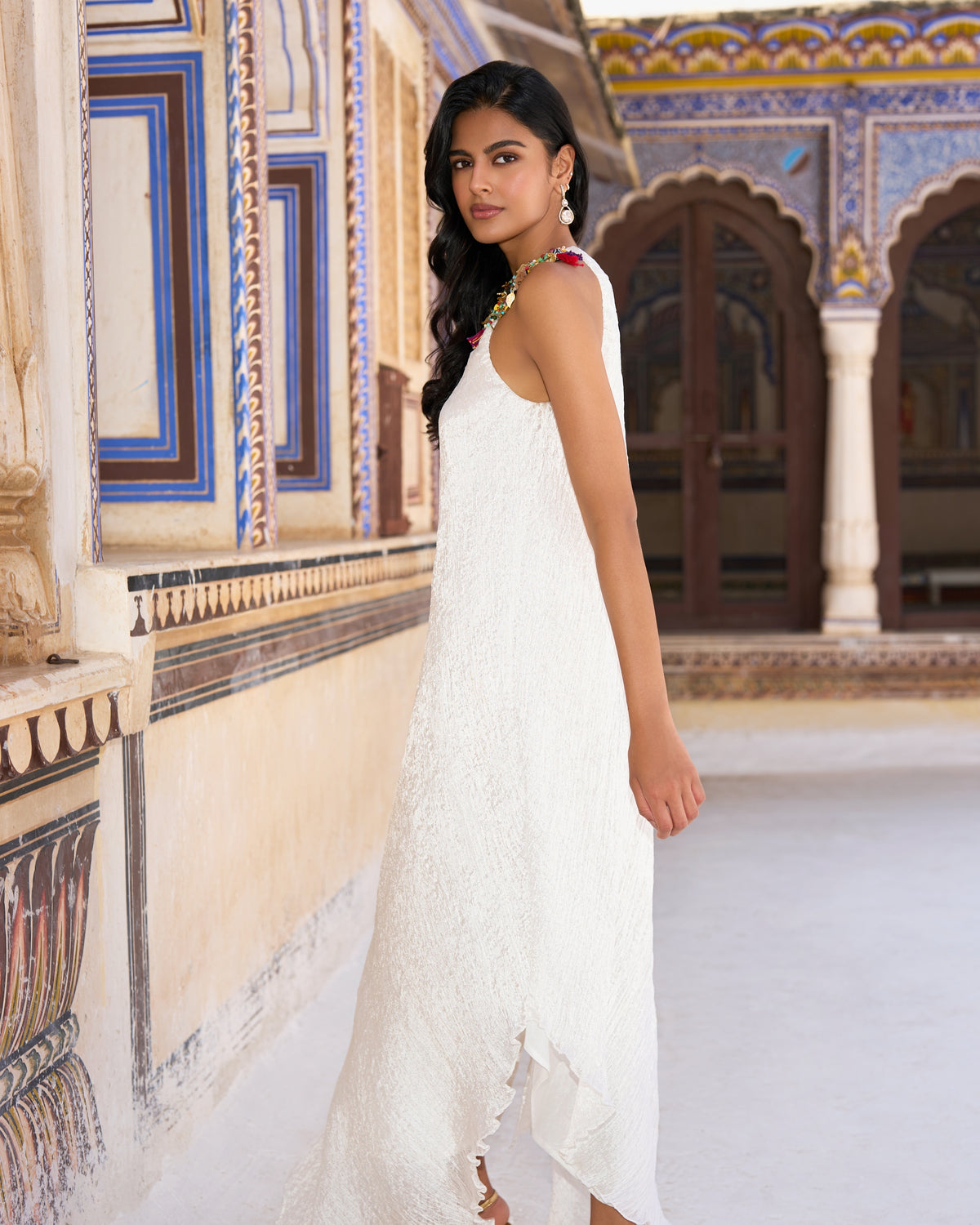 Ivory Beaded Tissue Dress