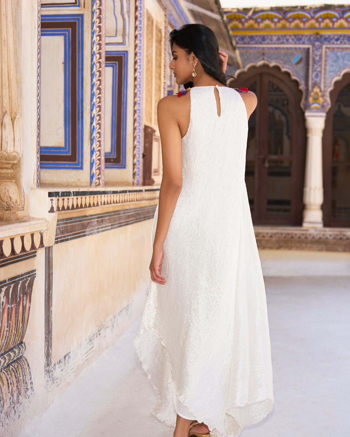Ivory Beaded Tissue Dress