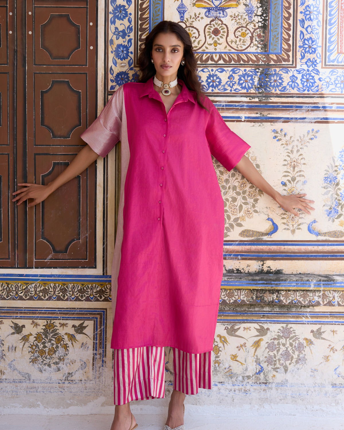 Fuchsia Tissue Pant Set