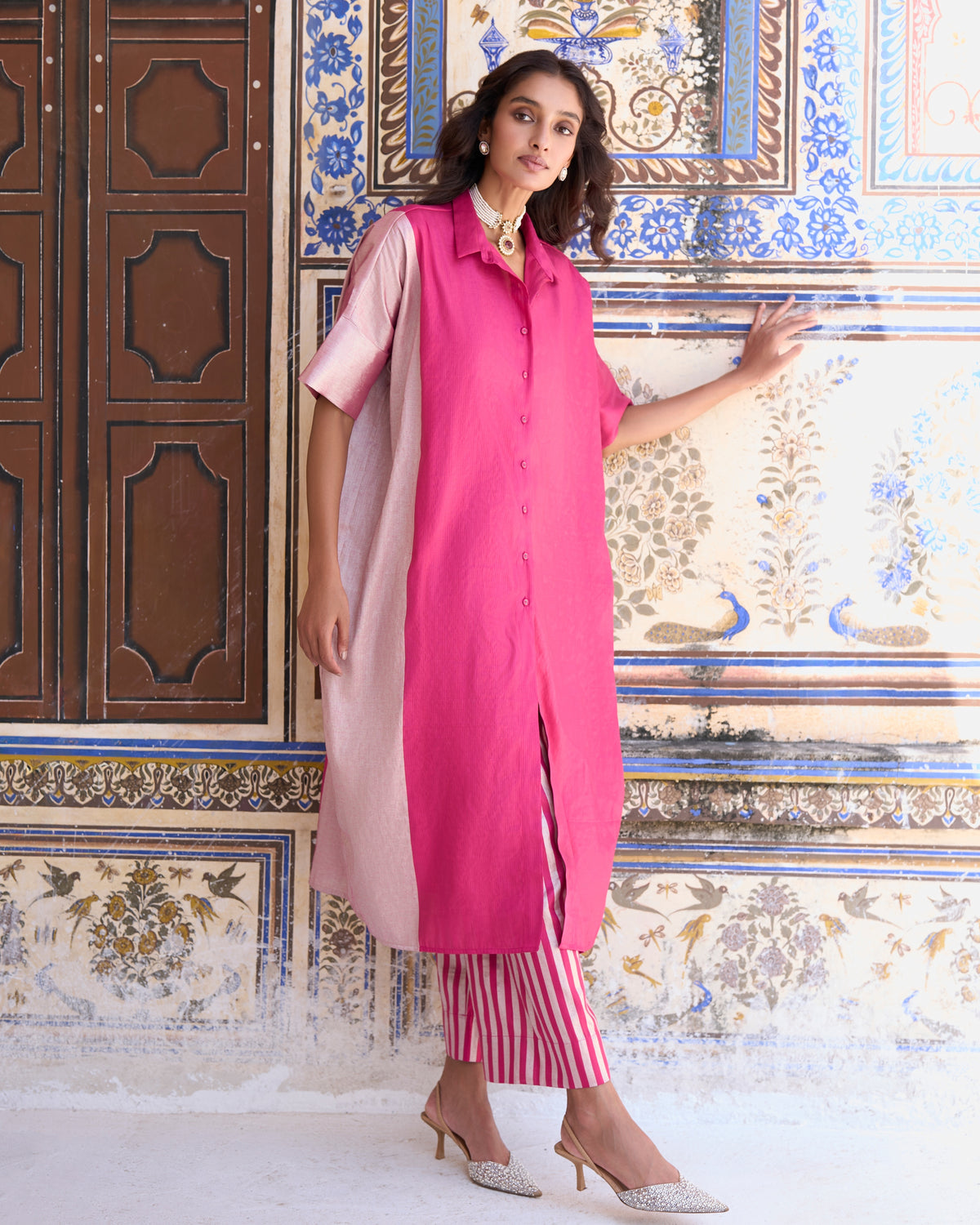 Fuchsia Tissue Pant Set