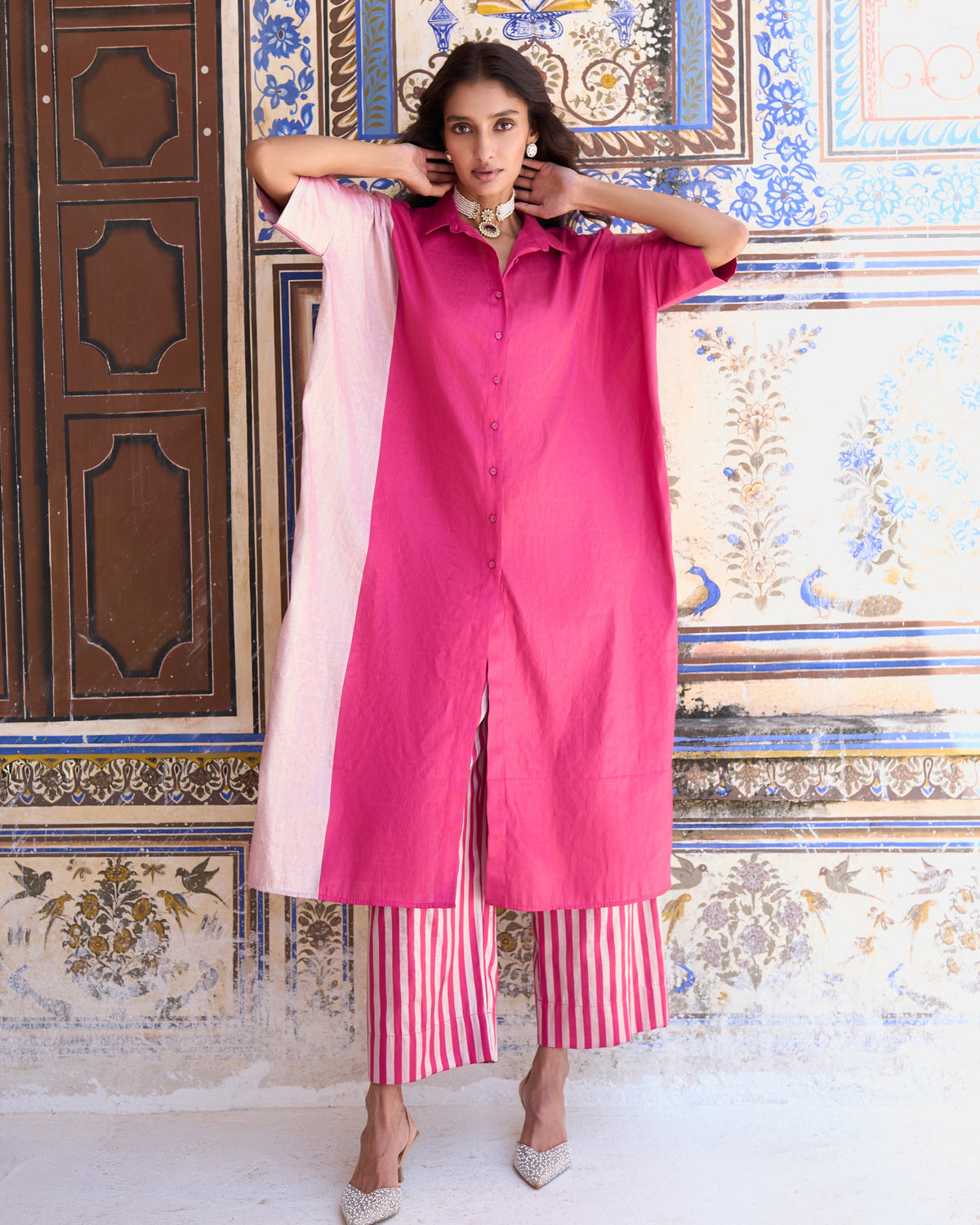 Fuchsia Tissue Pant Set