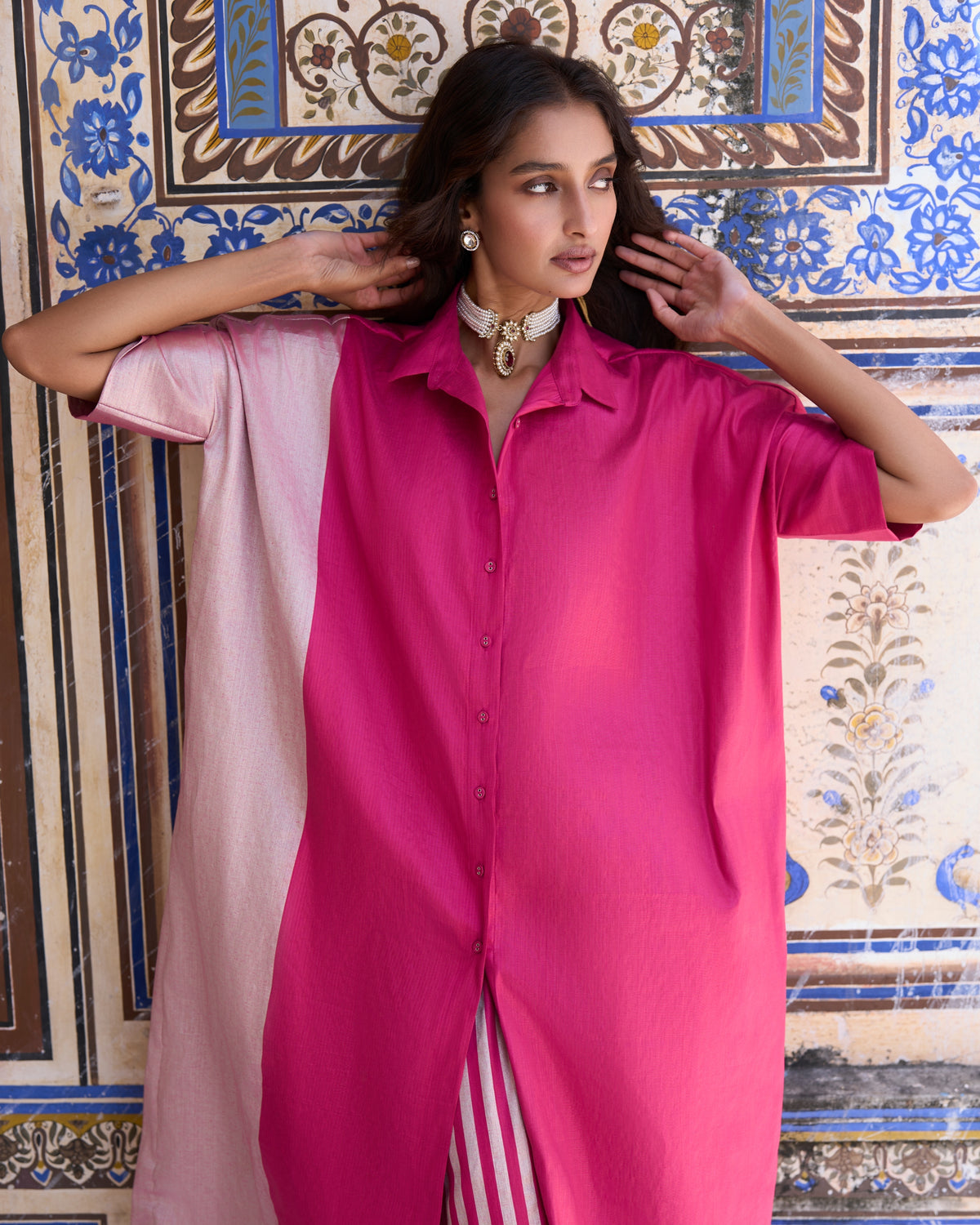 Fuchsia Tissue Pant Set