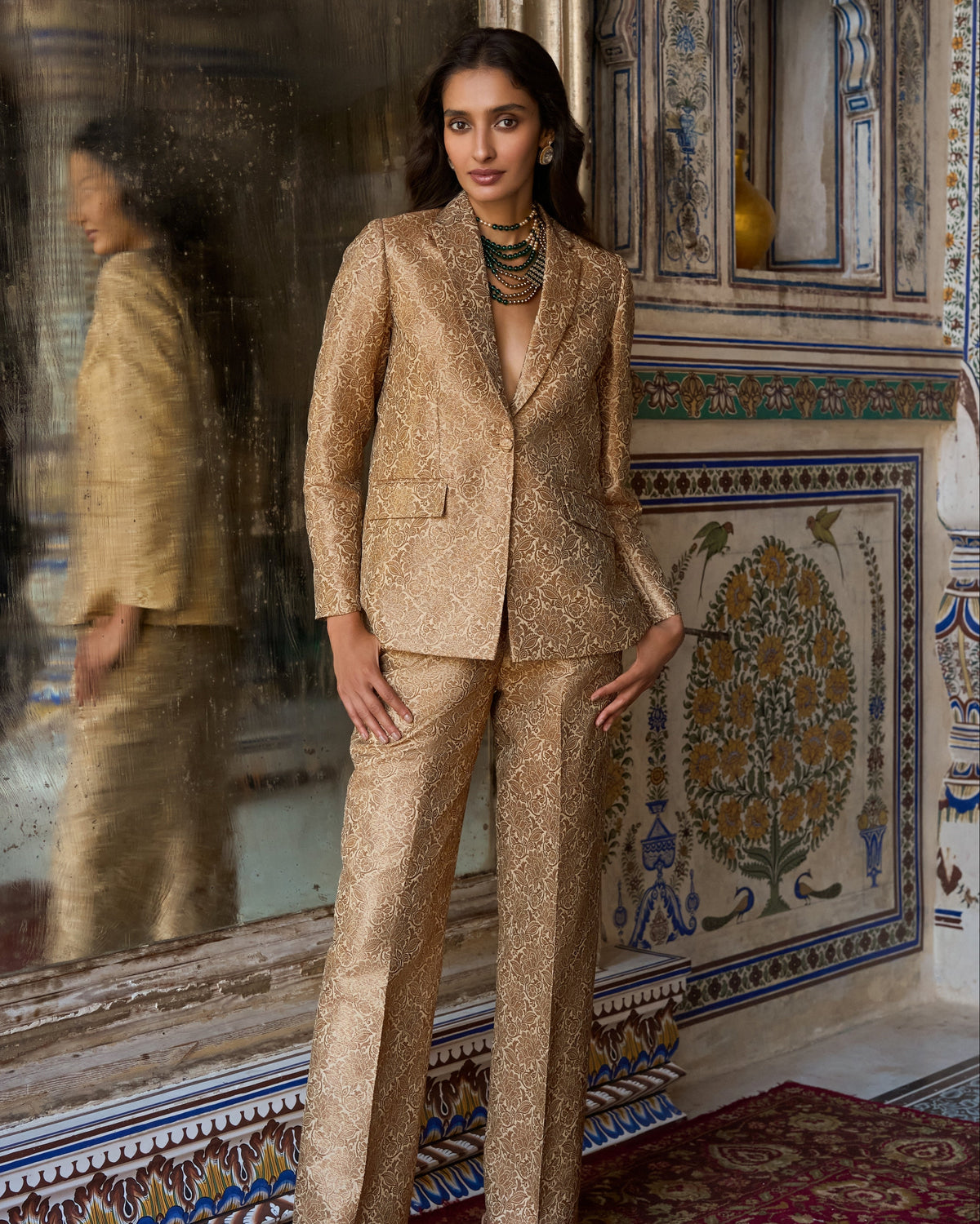 Benares Brocade Blazer Pant Set