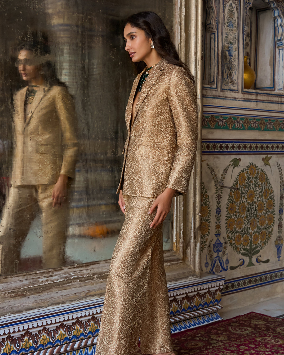 Benares Brocade Blazer Pant Set