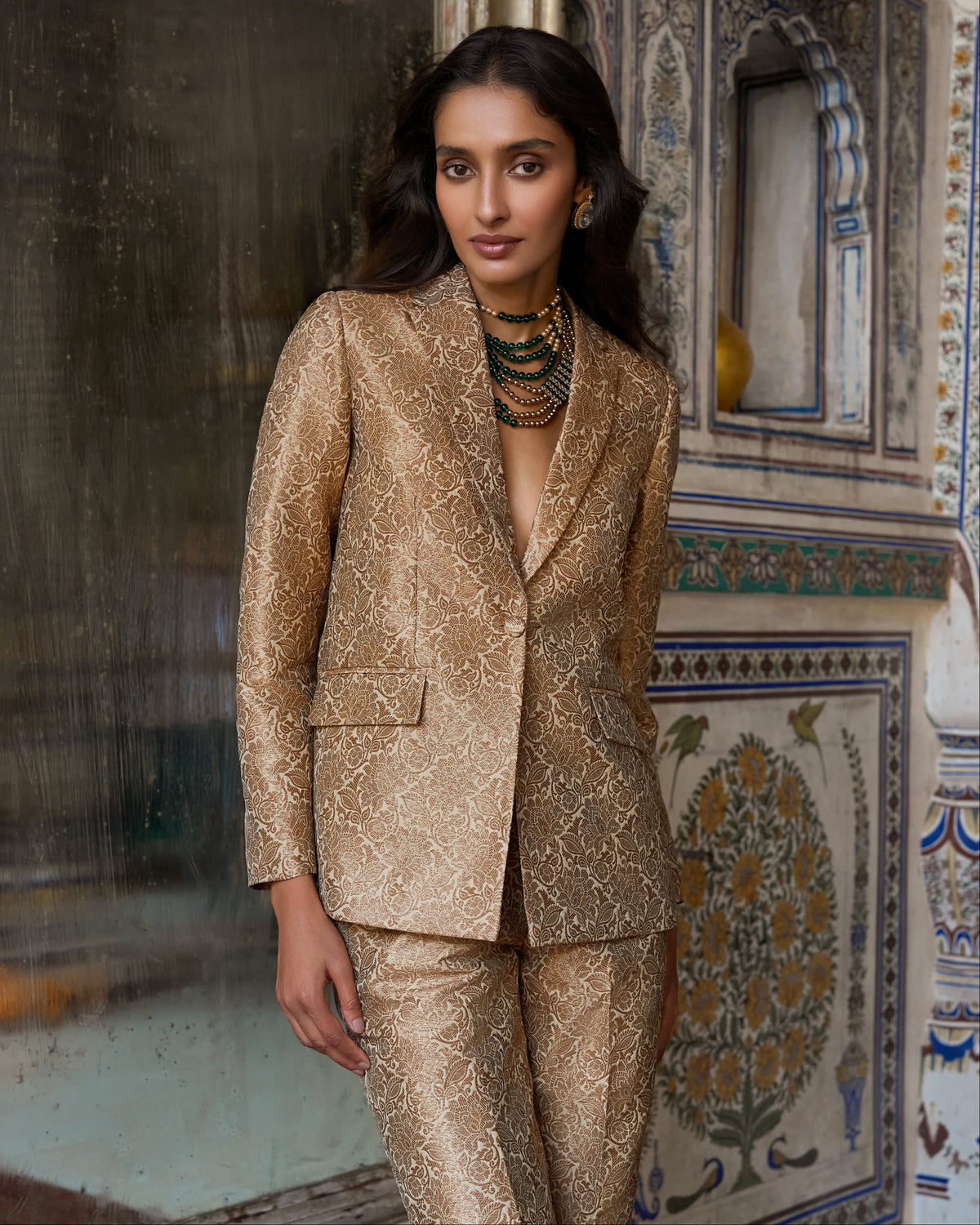 Benares Brocade Blazer Pant Set