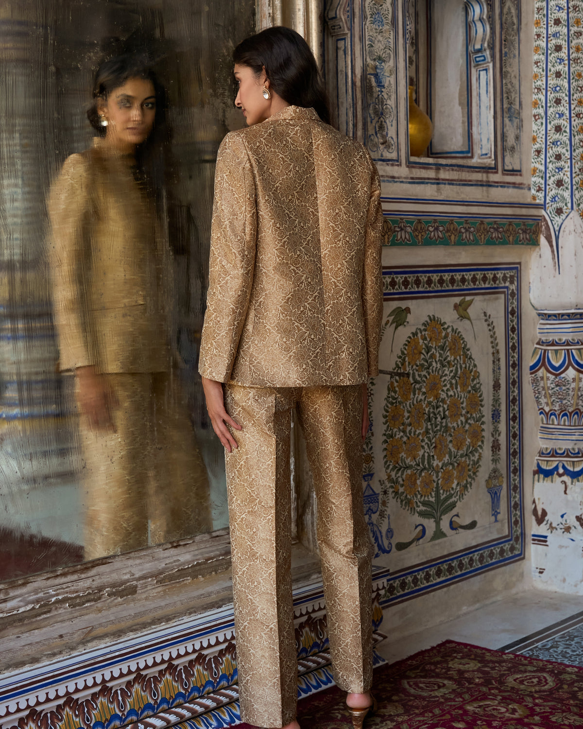 Benares Brocade Blazer Pant Set