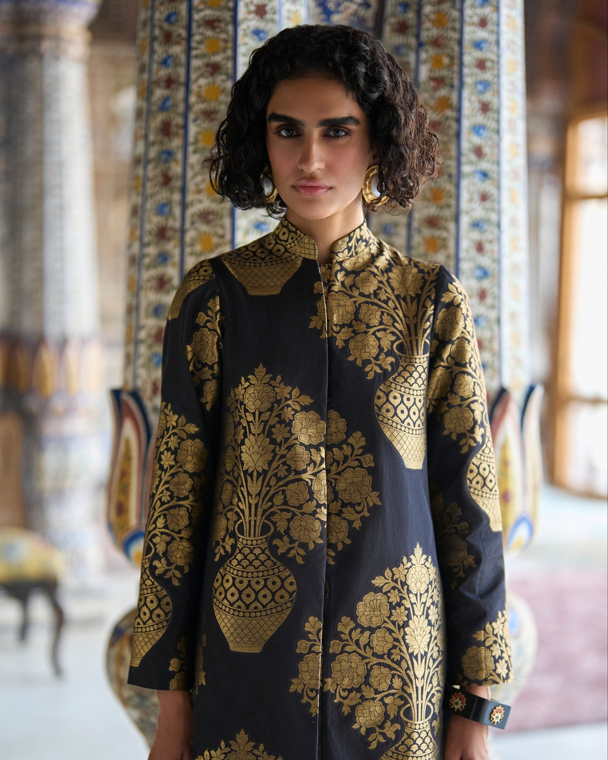 Benares Brocade Jacket Skirt Set