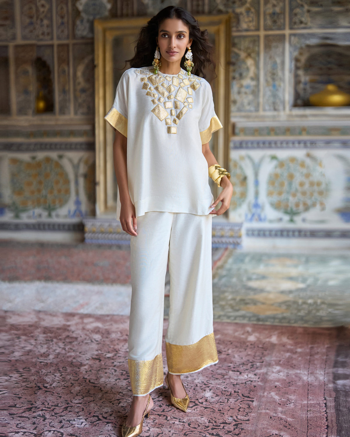 Ivory Gota Pant Set