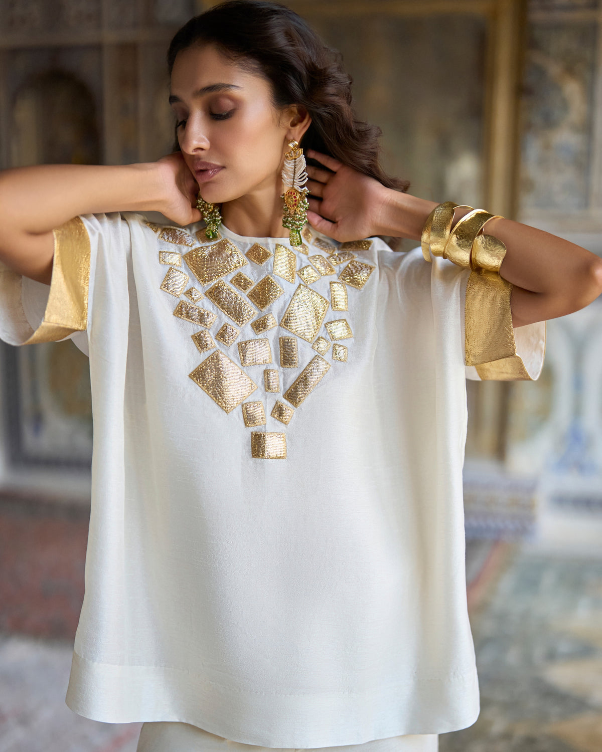 Ivory Gota Pant Set