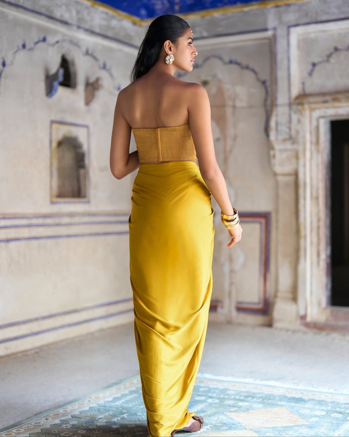 Mustard Bralette Skirt Set