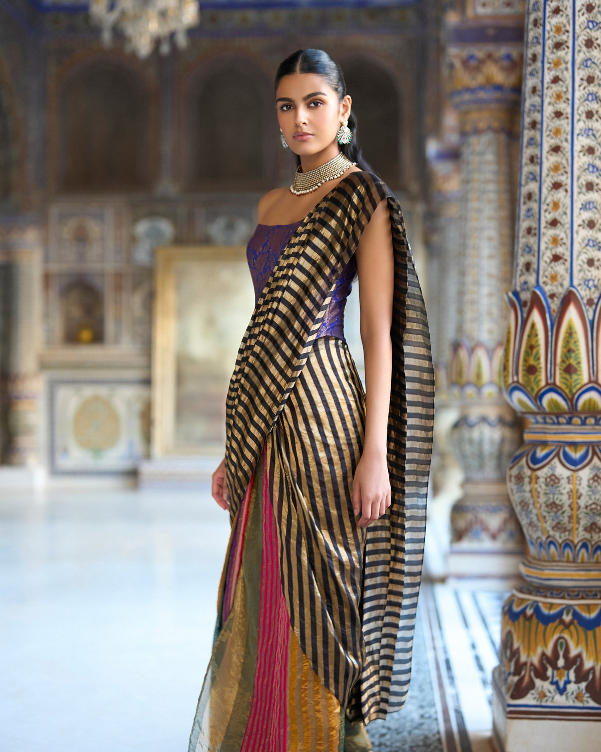 Amethyst Sari Drape Set