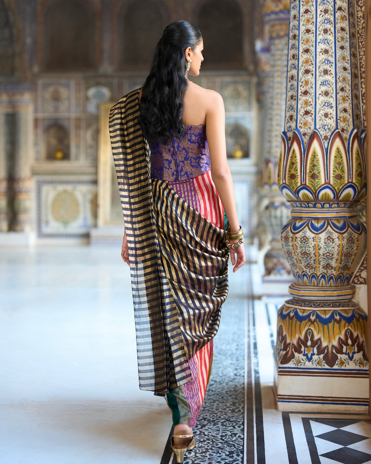 Amethyst Sari Drape Set