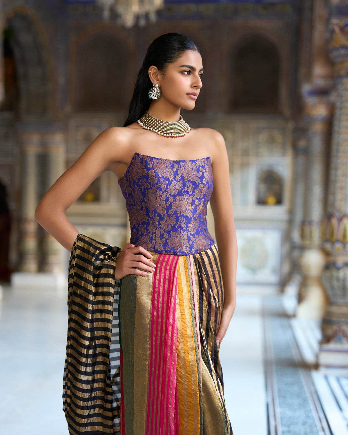 Amethyst Sari Drape Set