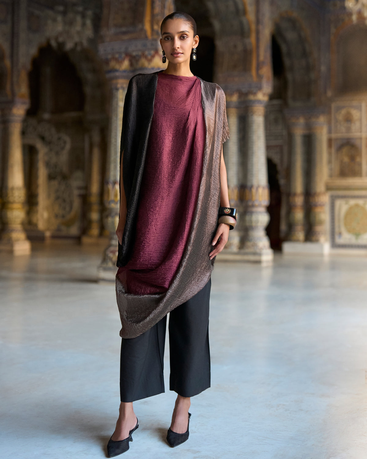 Charcoal Mauve Pant Set