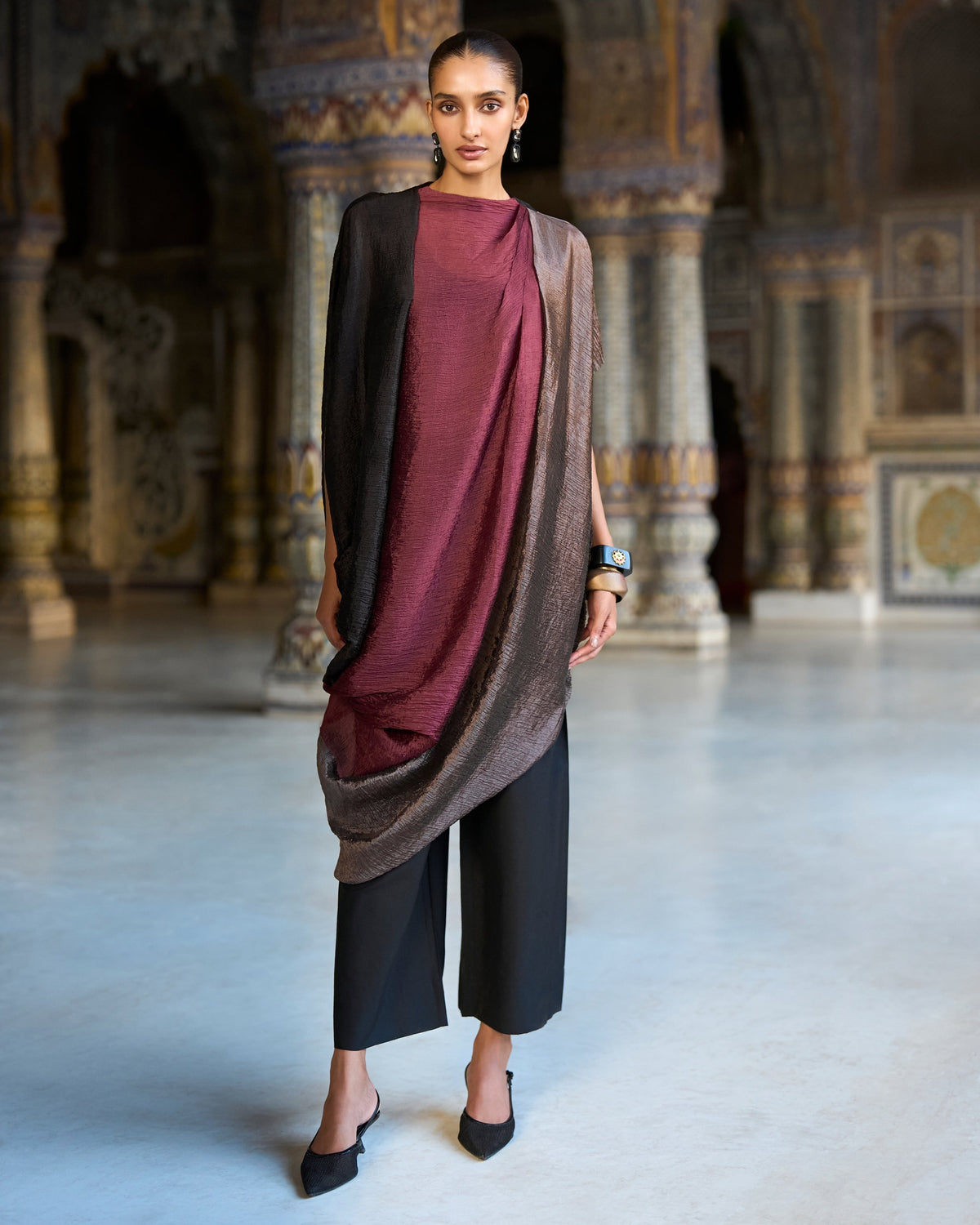 Charcoal Mauve Pant Set