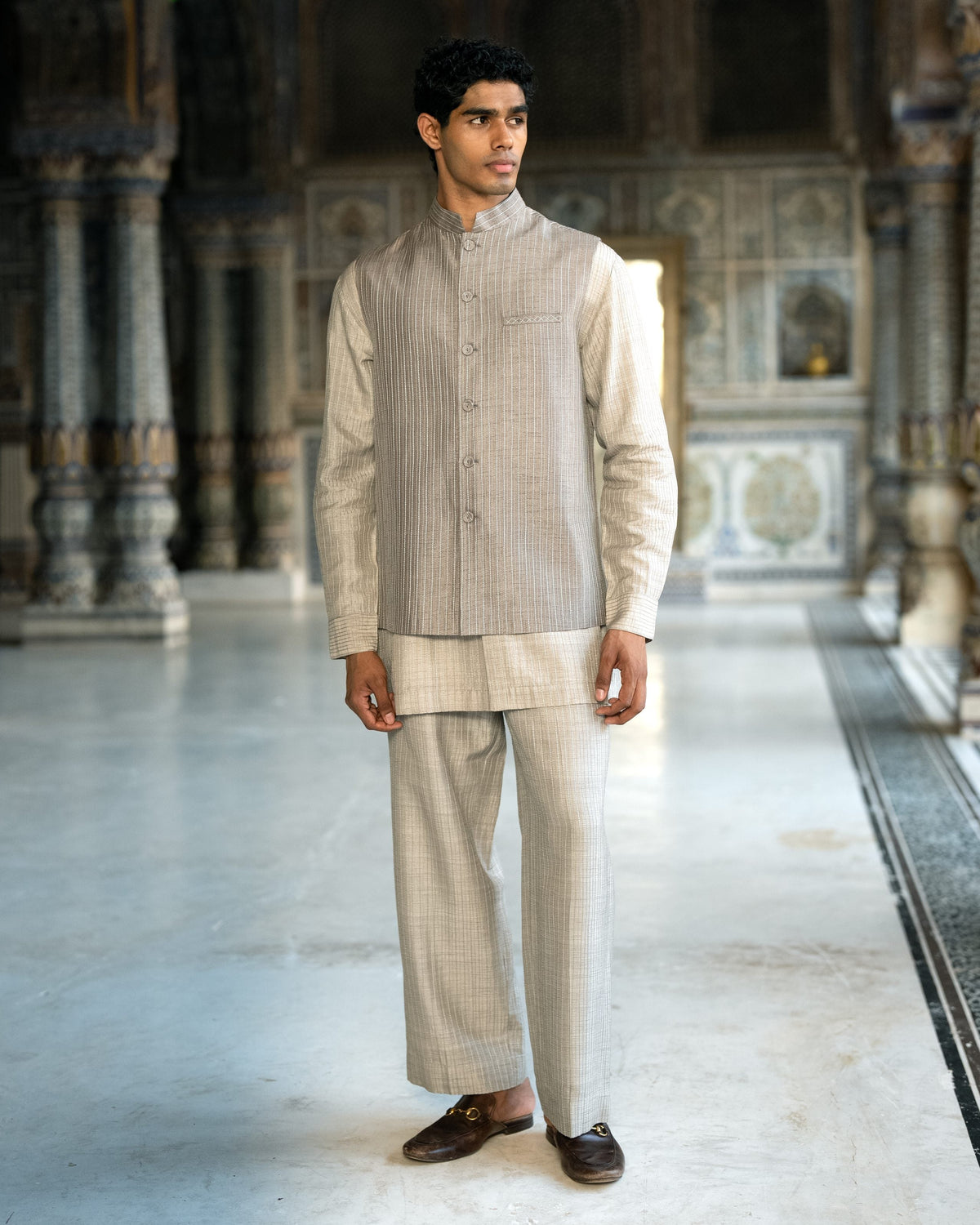 Embroidered Bandi Shirt Pant Set