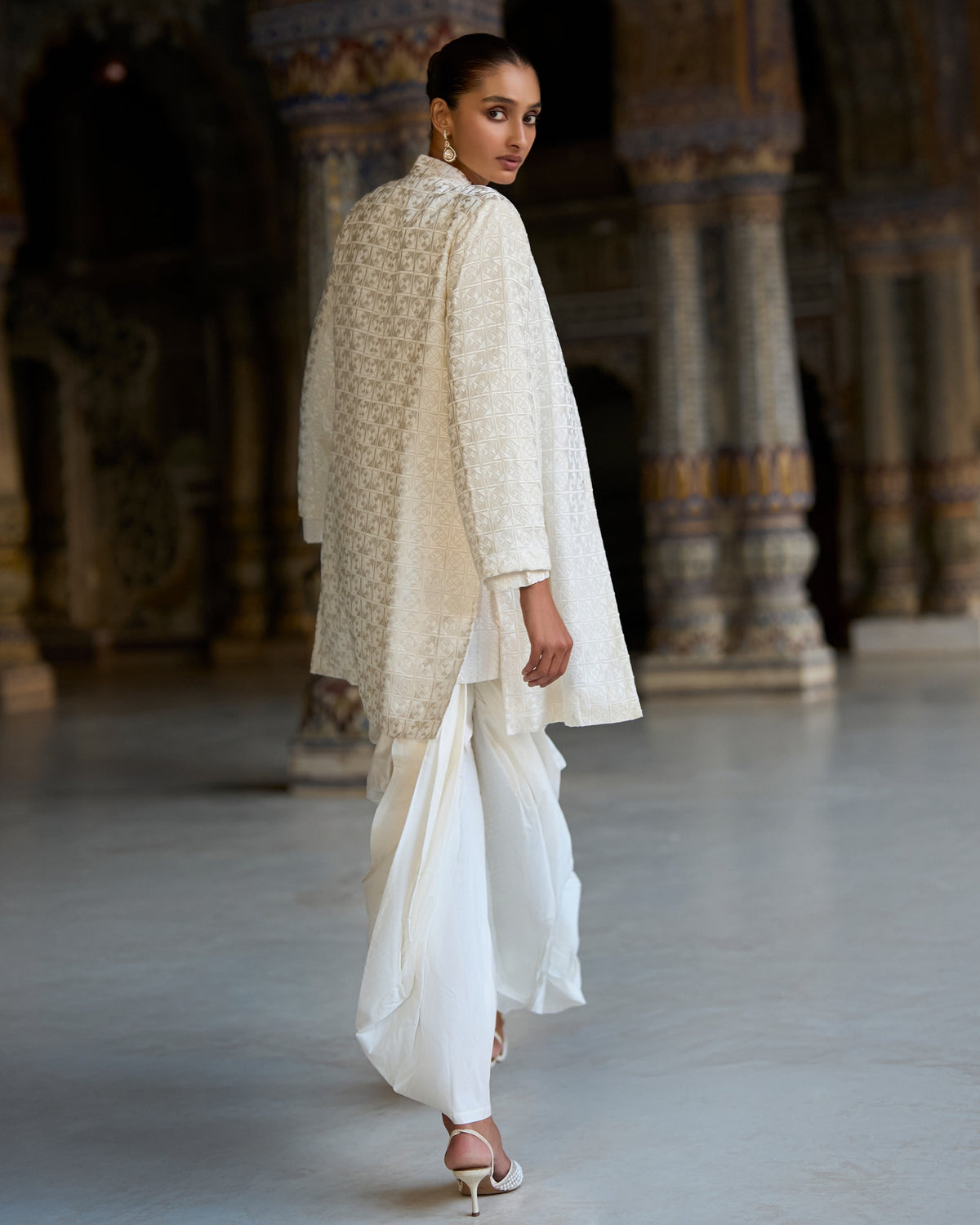 Ivory Dhoti Pant & Jacket Set