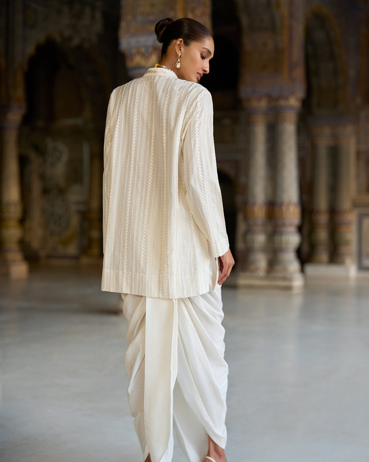 Ivory Dhoti Pant & Jacket Set