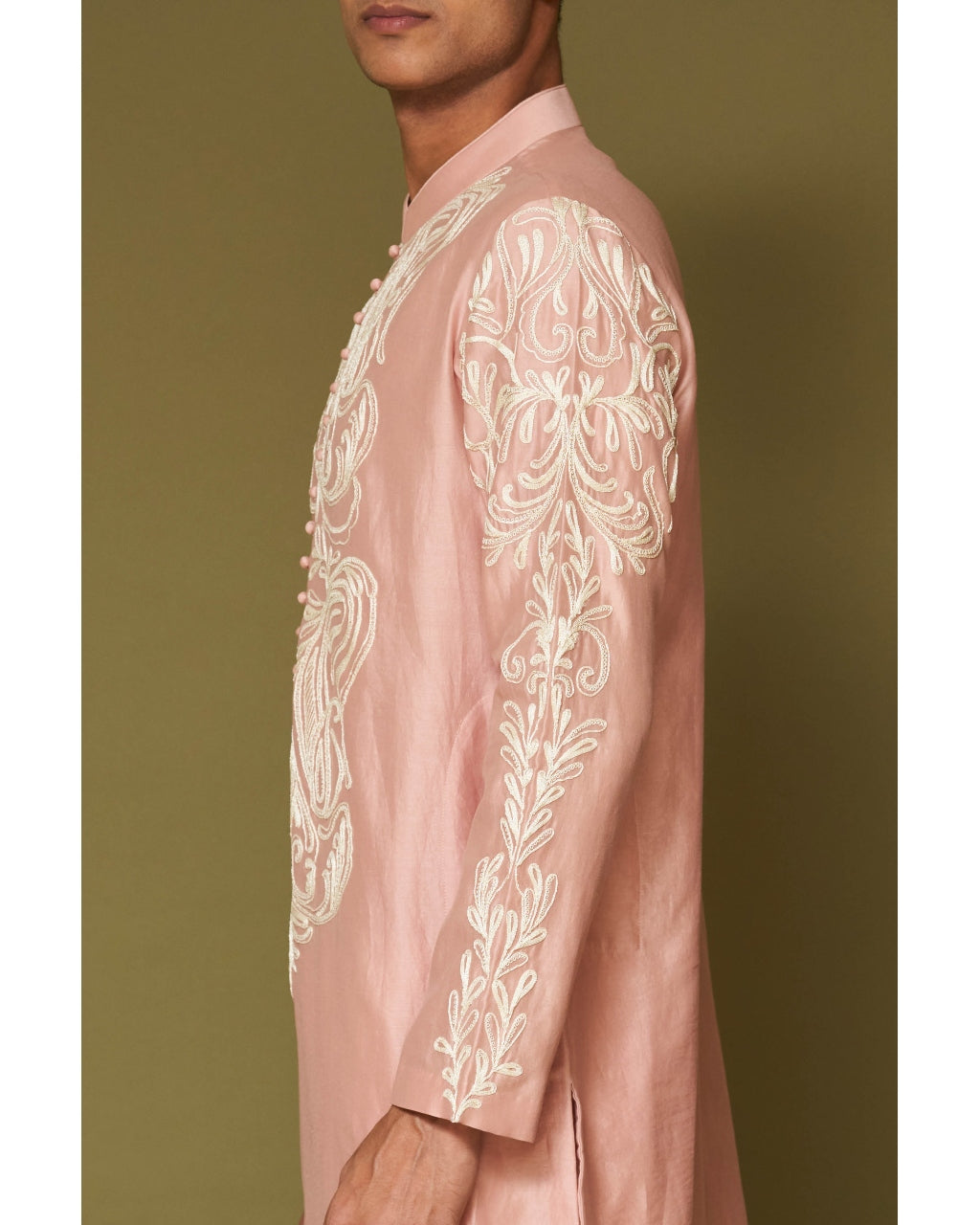 Blush Pink Dori Embroidered Kurta Set