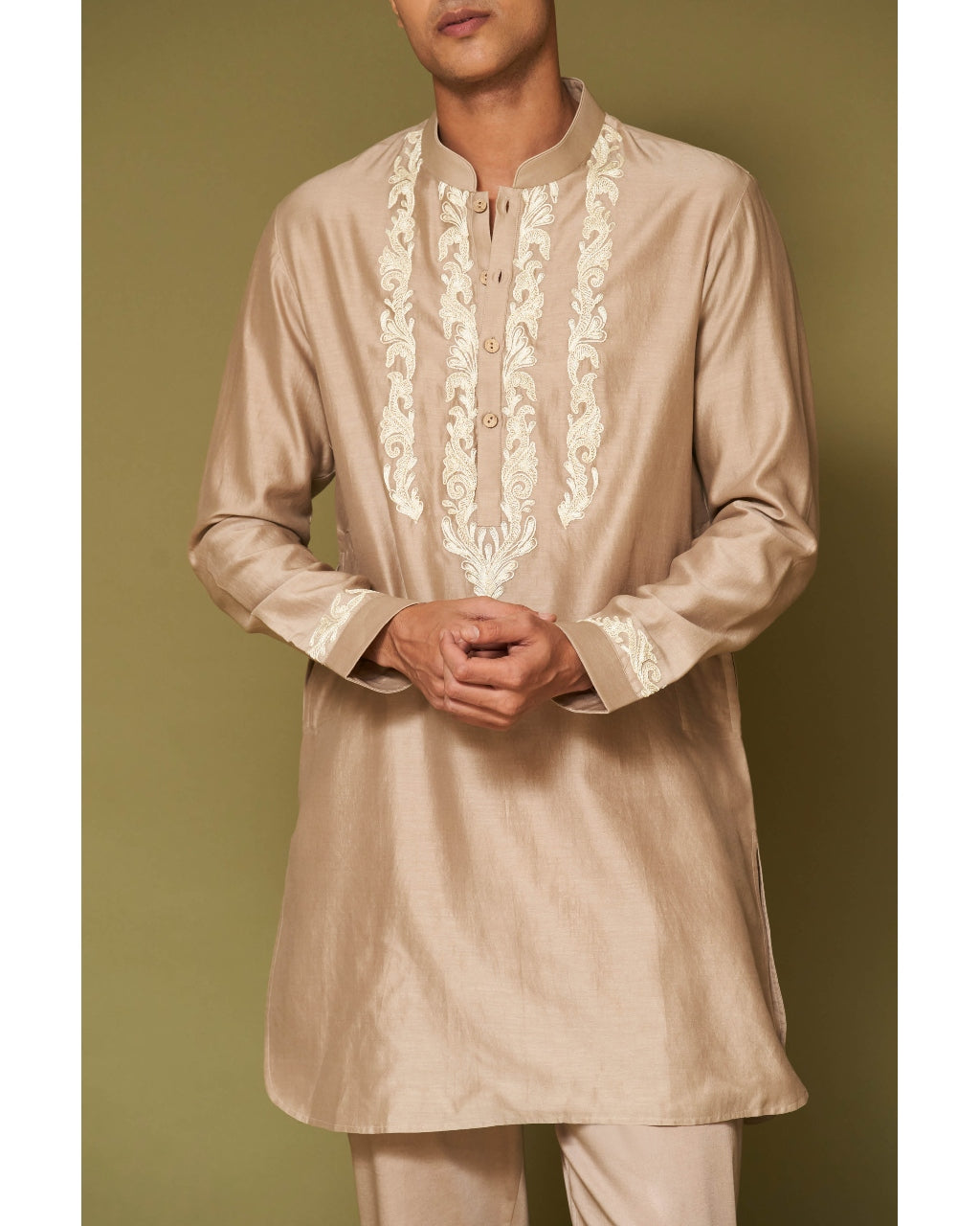 Sand Dori Embroidered Chanderi Kurta Set
