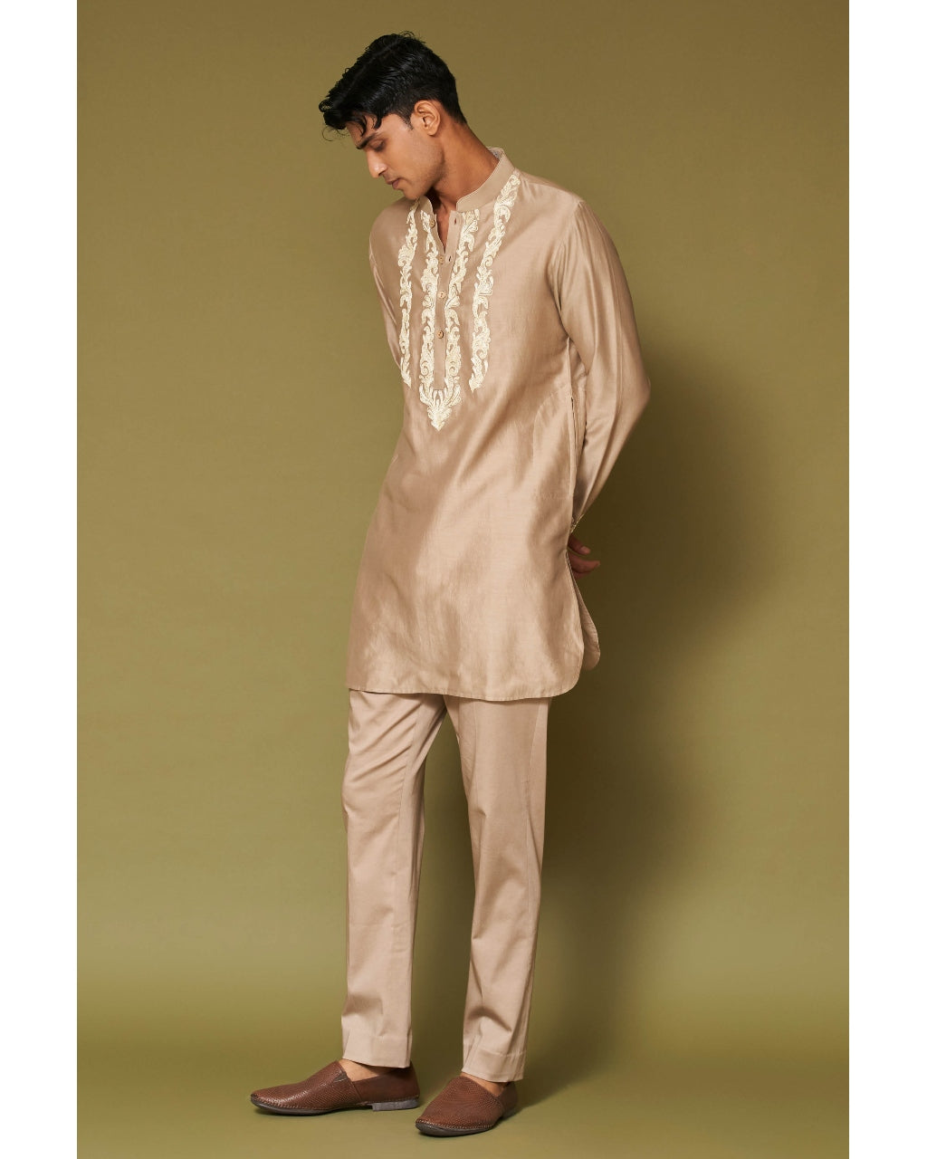 Sand Dori Embroidered Chanderi Kurta Set