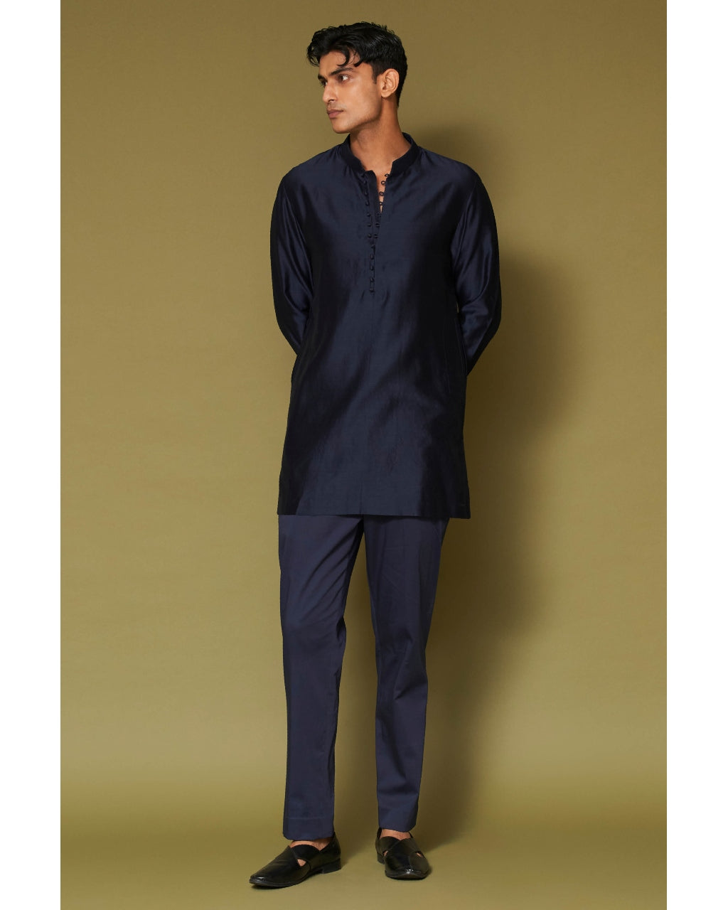 Midnight Navy Dori Embroidered Bandhgala Set