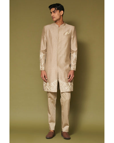 Sand Dori Embroidered Linen Satin Sherwani Set