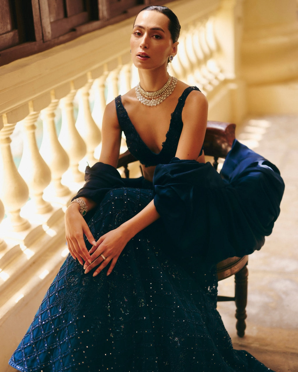 Blue Diana Lehenga Set