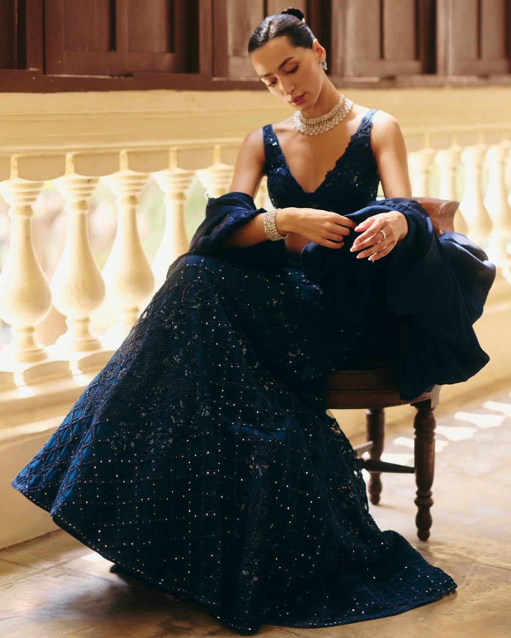 Blue Diana Lehenga Set