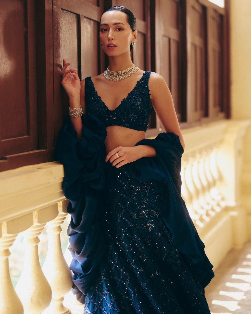 Blue Diana Lehenga Set