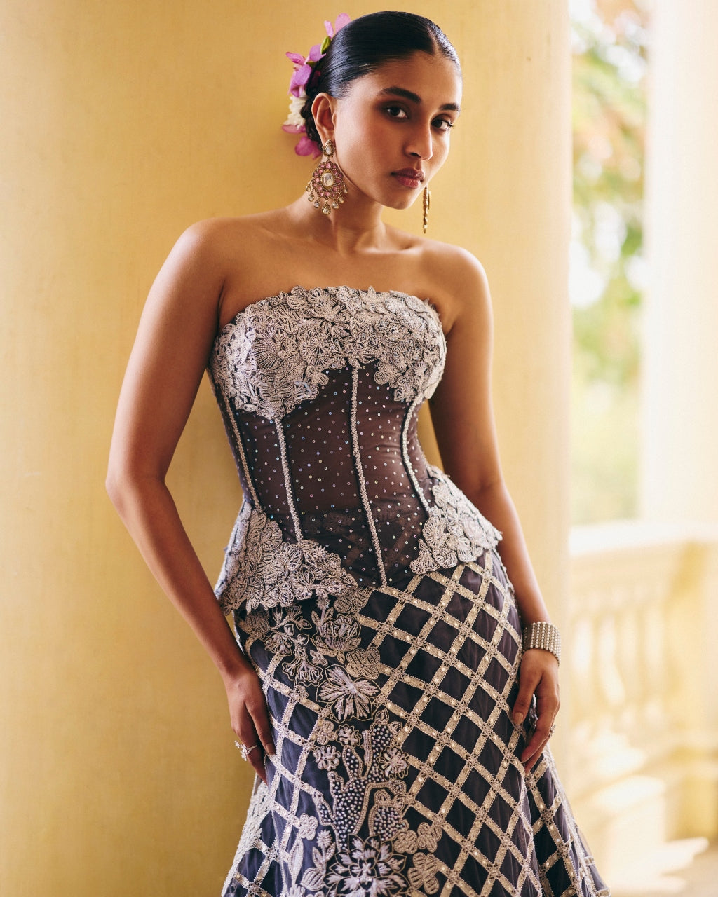 Gray Diana Lehenga Set